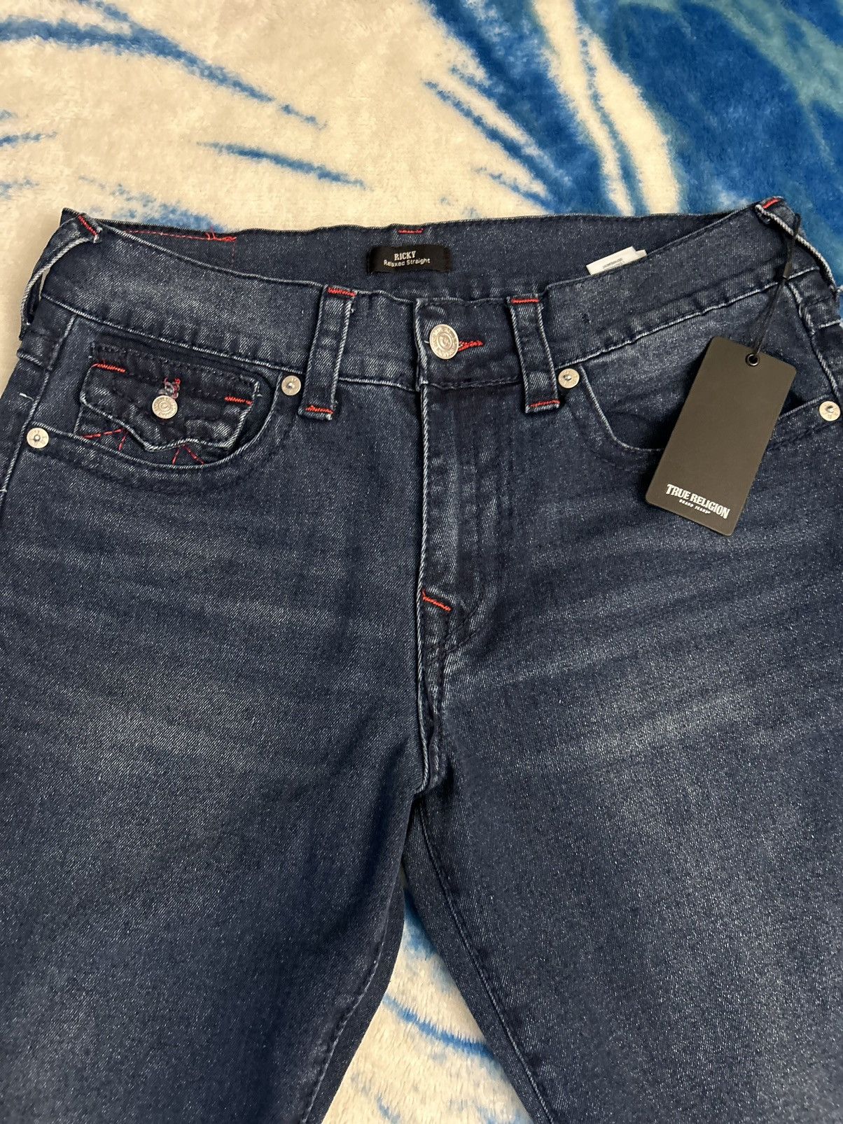 True Religion True Religion Men’s Ricky Relaxed Straight Leg Jeans Size 34 Size US 34 / EU 50 - 2 Thumbnail