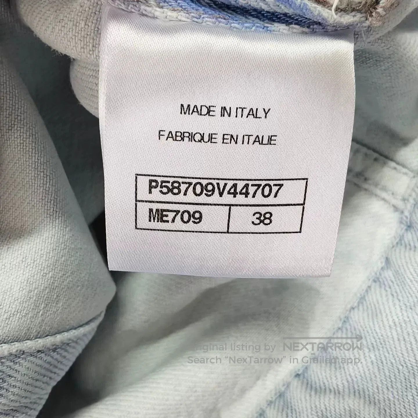 Chanel Chanel Striped Cropped Denim Jacket. Size S / US 4 / IT 40 - 6 Thumbnail