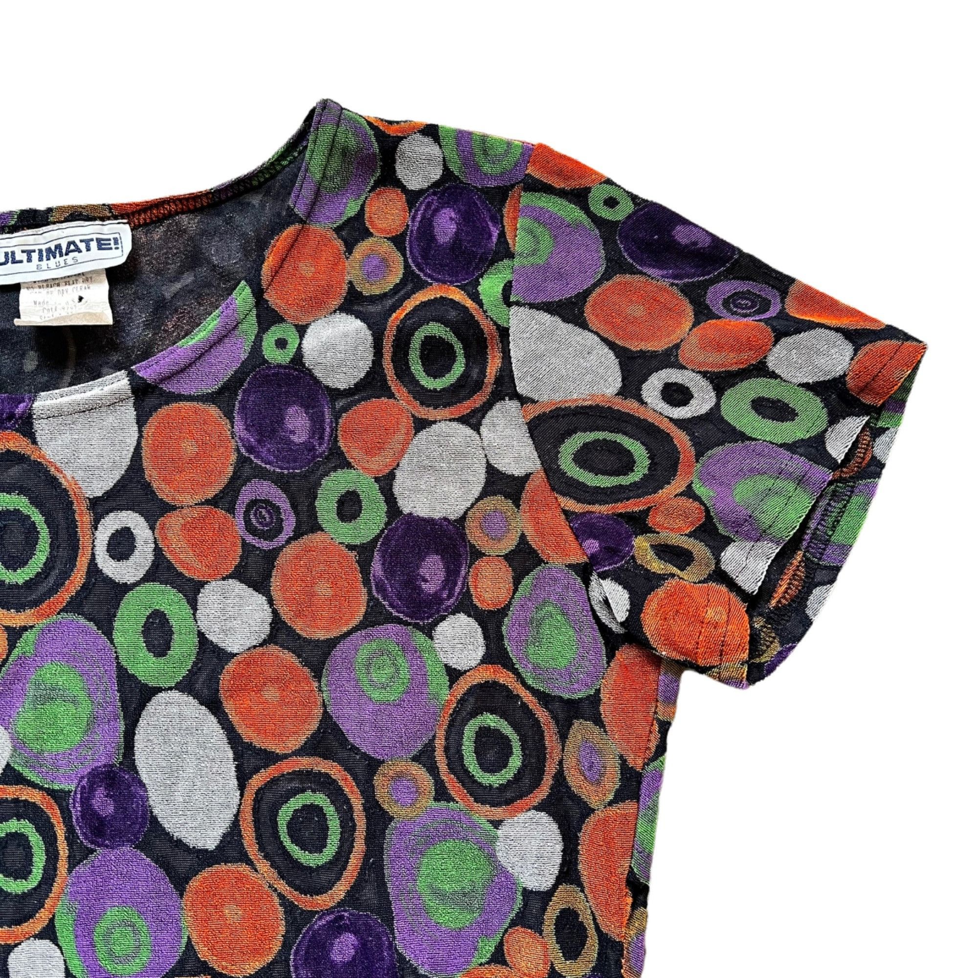 Vintage Vintage Mod Retro Groovy Circles Box Tee Top USA M Size M / US 6-8 / IT 42-44 - 4 Thumbnail