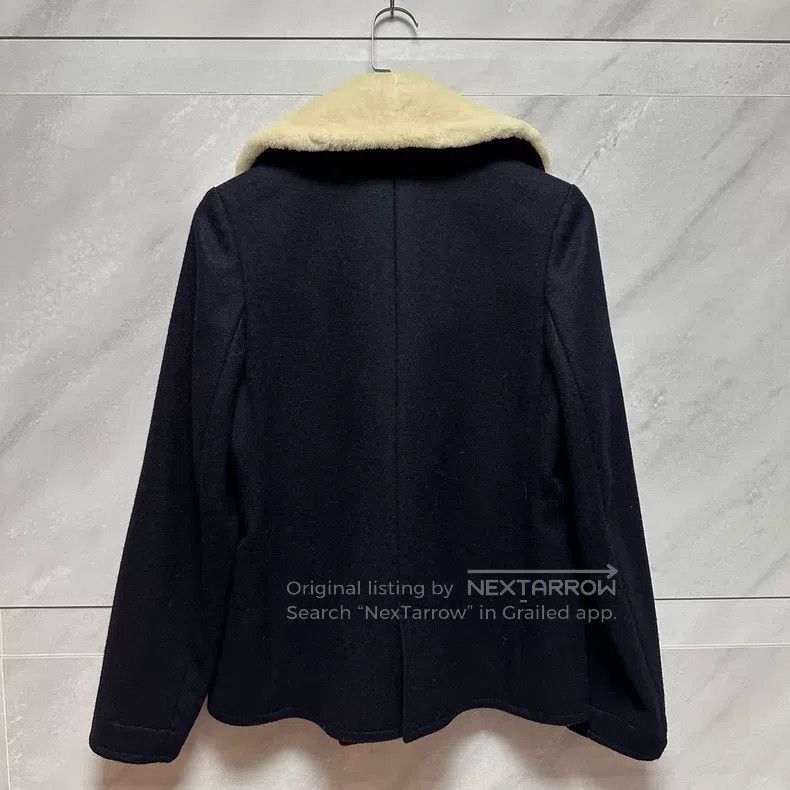 Balenciaga Balenciaga Navy Blue Collar Wool Coat Size XS / US 0-2 / IT 36-38 - 2 Thumbnail
