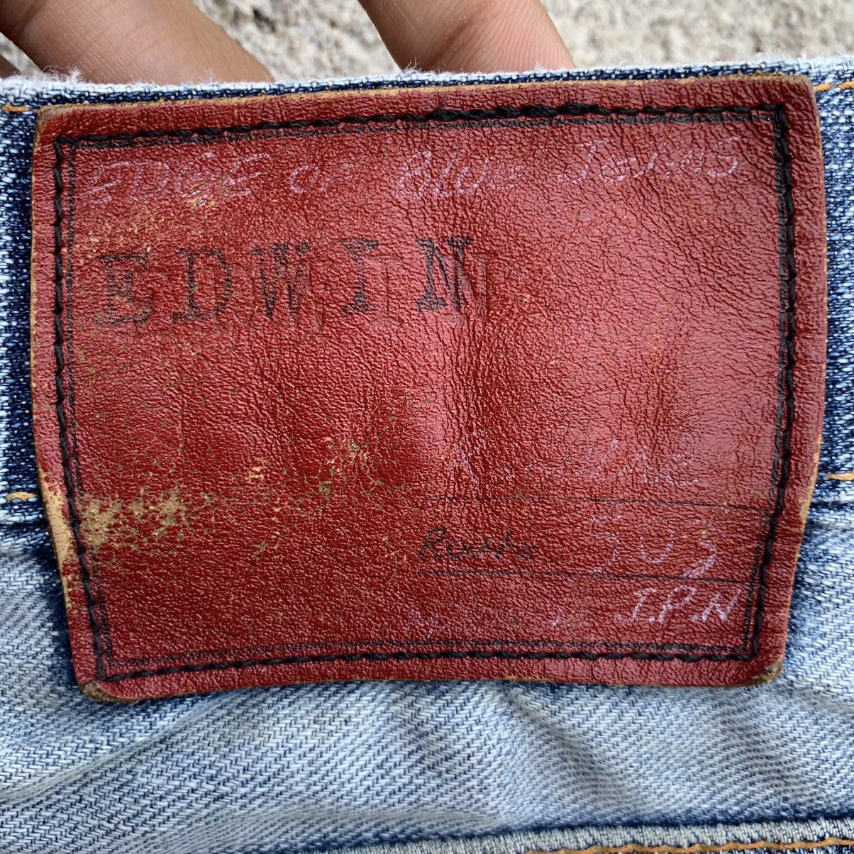 Japanese Brand Vintage 90s Era Japan Edwin Blue Washed Distressed Jeans W34 Size US 34 / EU 50 - 13 Thumbnail