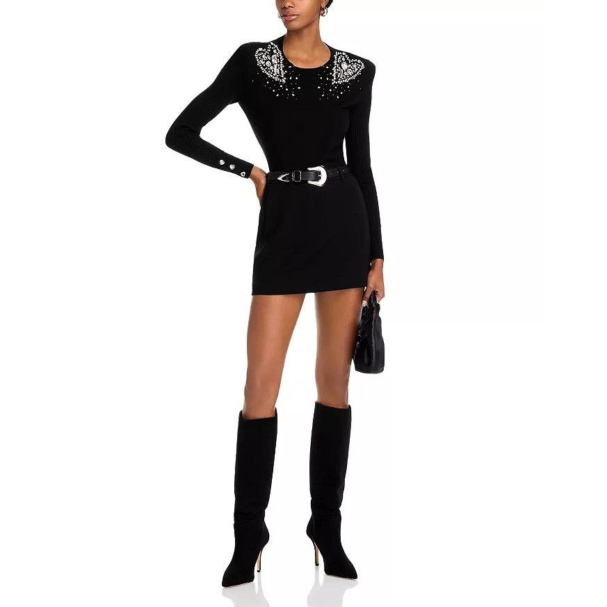 L'AGENCE L'AGENCE Women Rhinestone Cesca Luxury Sweater Size L Size L / US 10 / IT 46 - 2 Thumbnail