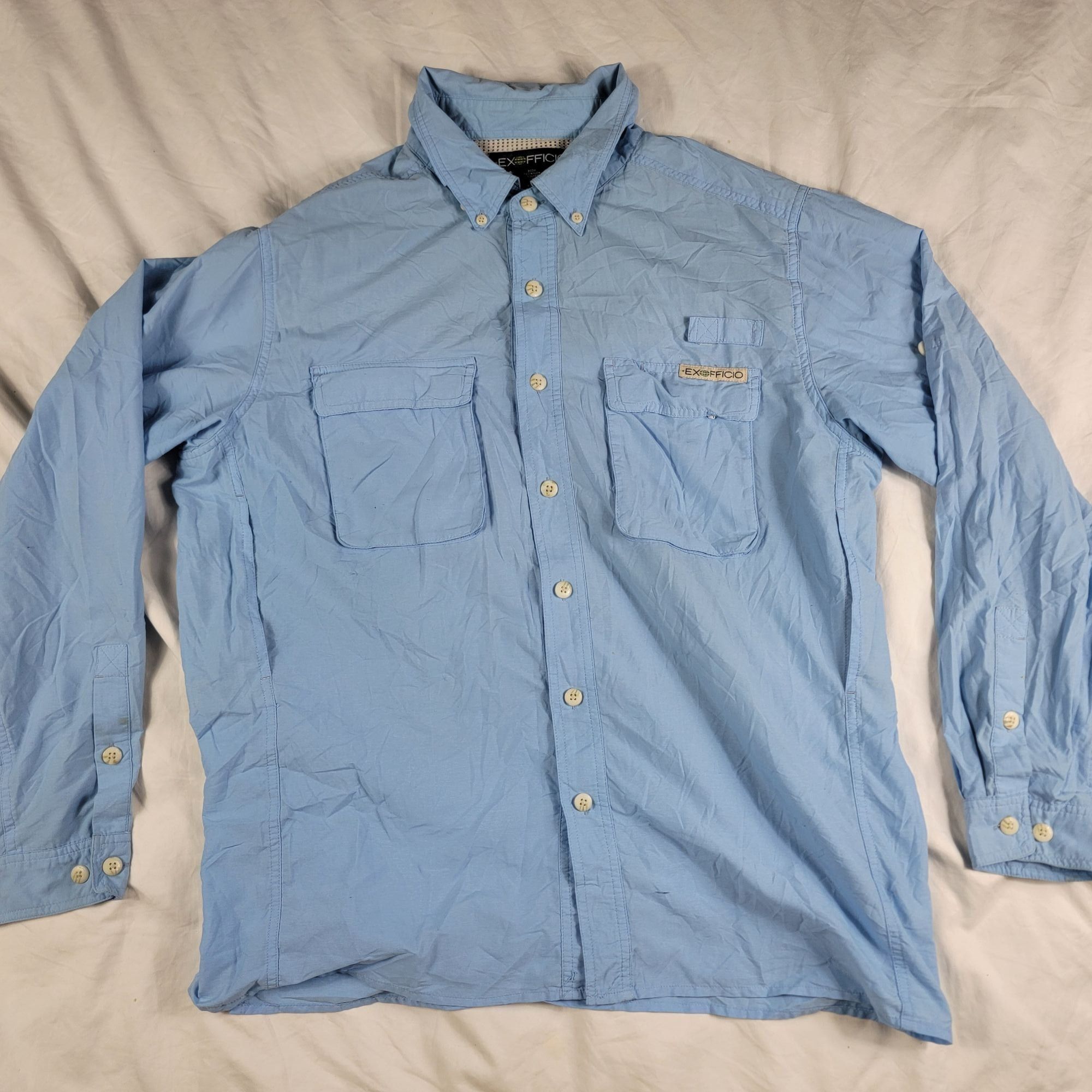 ExOfficio Exofficio Mens Large Blue Vented Long Sleeve Shirt Casual Hi Size US L / EU 52-54 / 3 - 1 Thumbnail