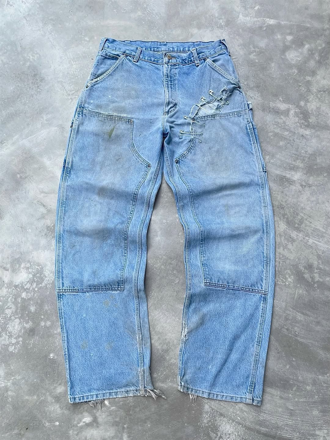 Carhartt Crazy Distressed Vintage Doublee Knee Carhartt Pant B73-DST🥶 Size US 34 / EU 50 - 1 Thumbnail