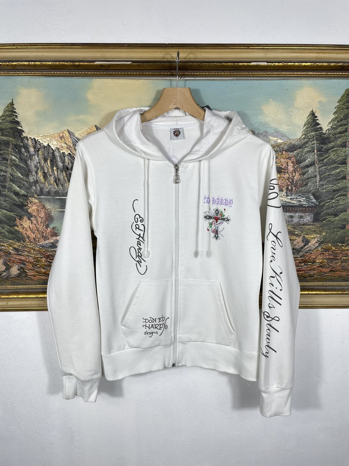 Christian Audigier Ed Hardy Retro 00s Hoodie Cyber Grunge Avant Garde Swag Drip Size US S / EU 44-46 / 1 - 2 Thumbnail