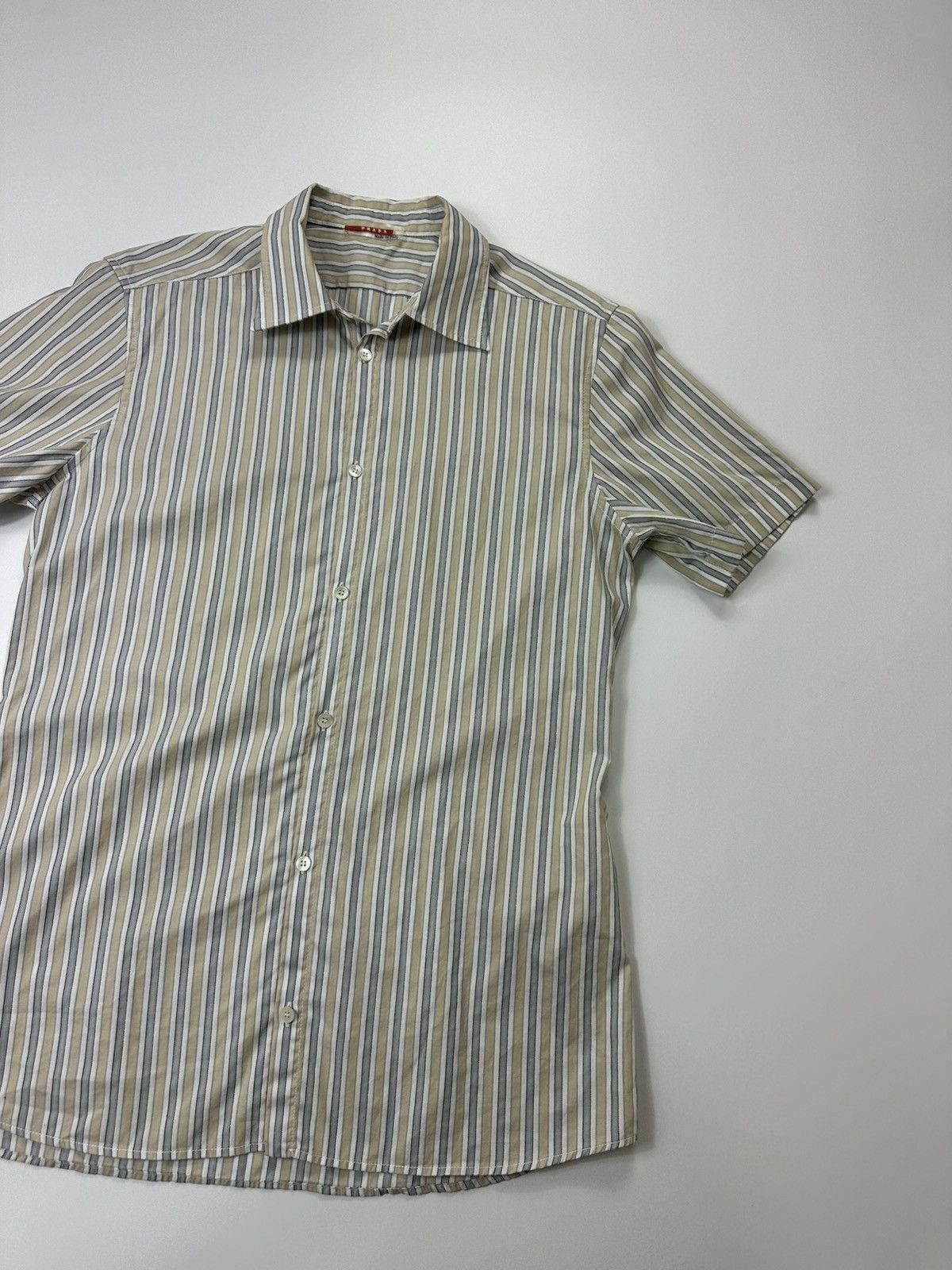 Prada Prada Stripped Casual Shirt Short Sleeve Size US L / EU 52-54 / 3 - 4 Thumbnail