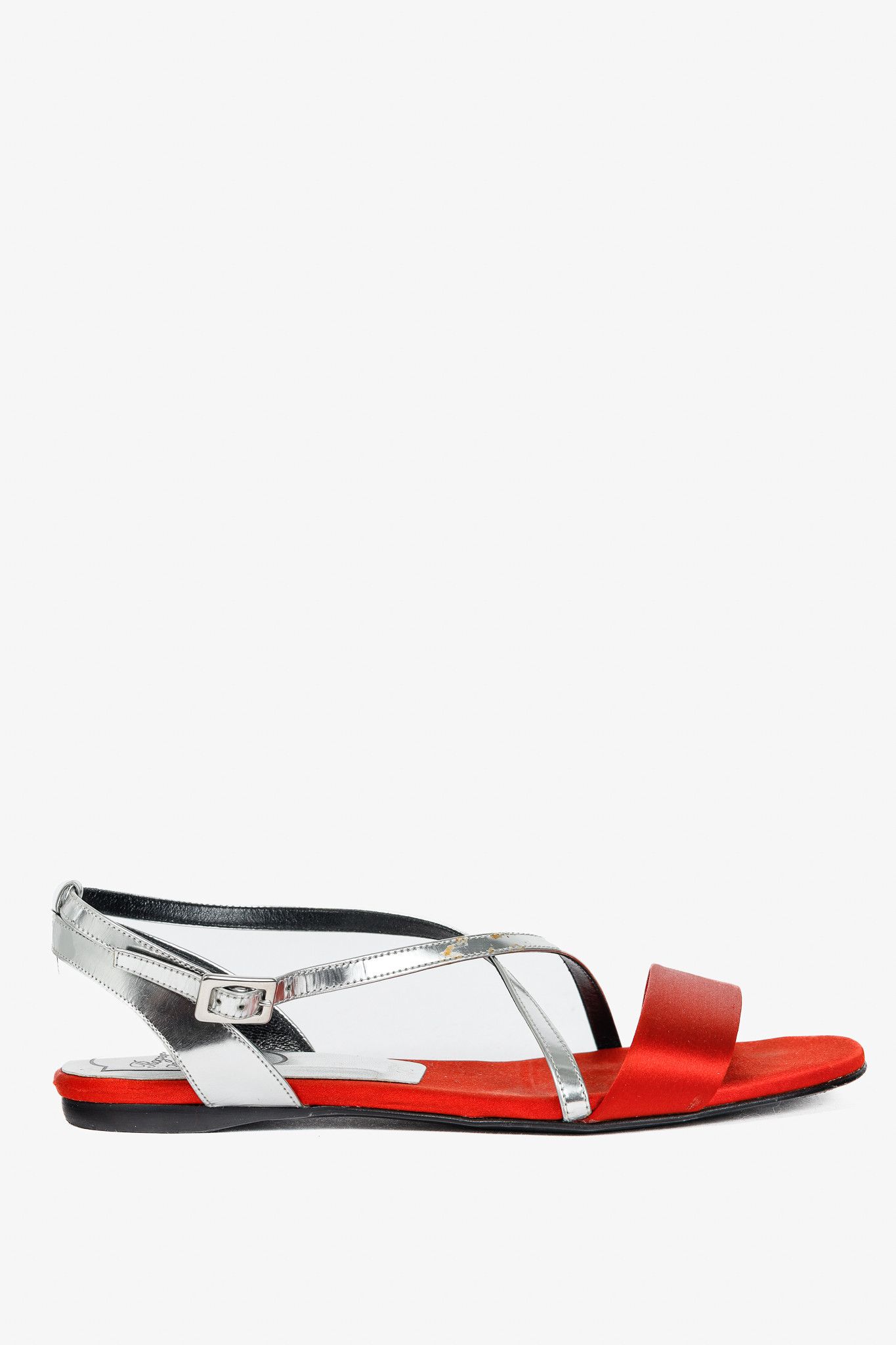 Roger Vivier SS/14 Satin Patent-Leather Flat Sandals
