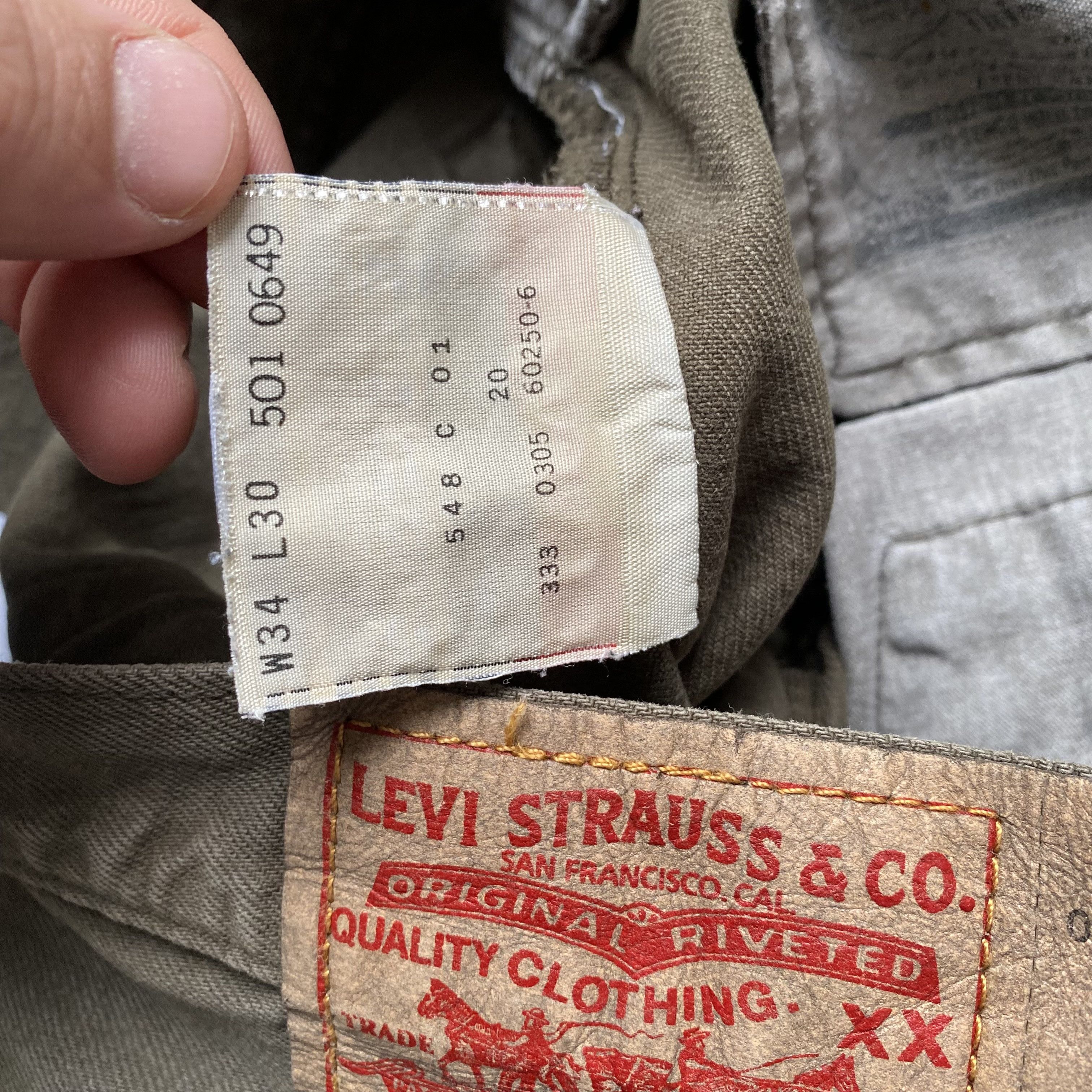 Levi's Vintage Clothing 👖 Vintage 00s Faded Levis jeans 501 khaki Y2K denim pants Size US 30 / EU 46 - 12 Thumbnail