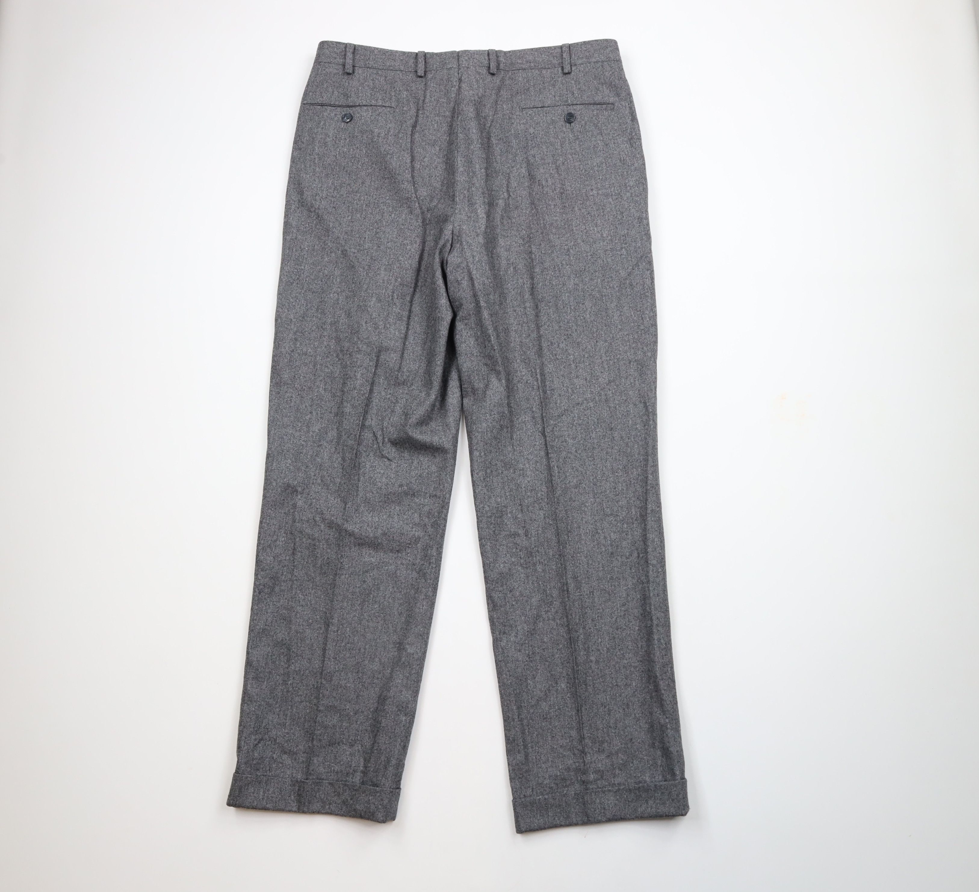 Vintage Vintage 70s Streetwear Cuffed Wool Wide Leg Pants Trousers Size US 36 / EU 52 - 7 Thumbnail