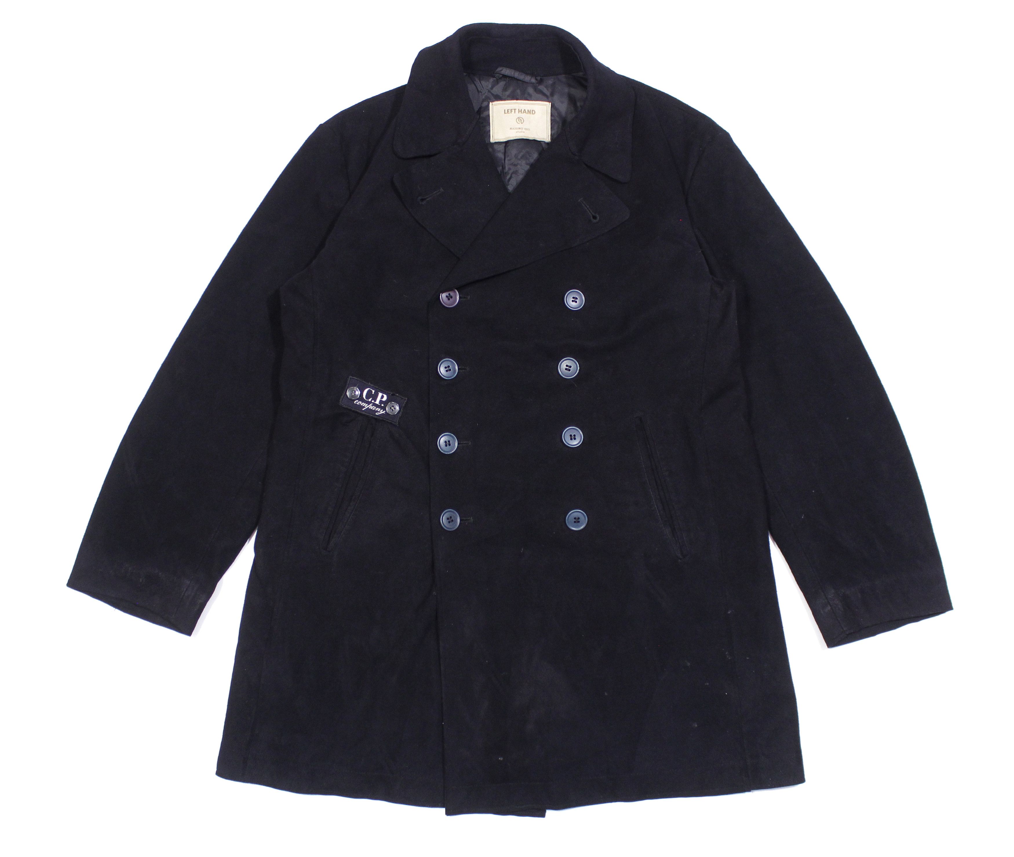 image of Left Hand x Massimo Osti 90's Double Breasted Coat Vintage in Black, Men's (Size Small)