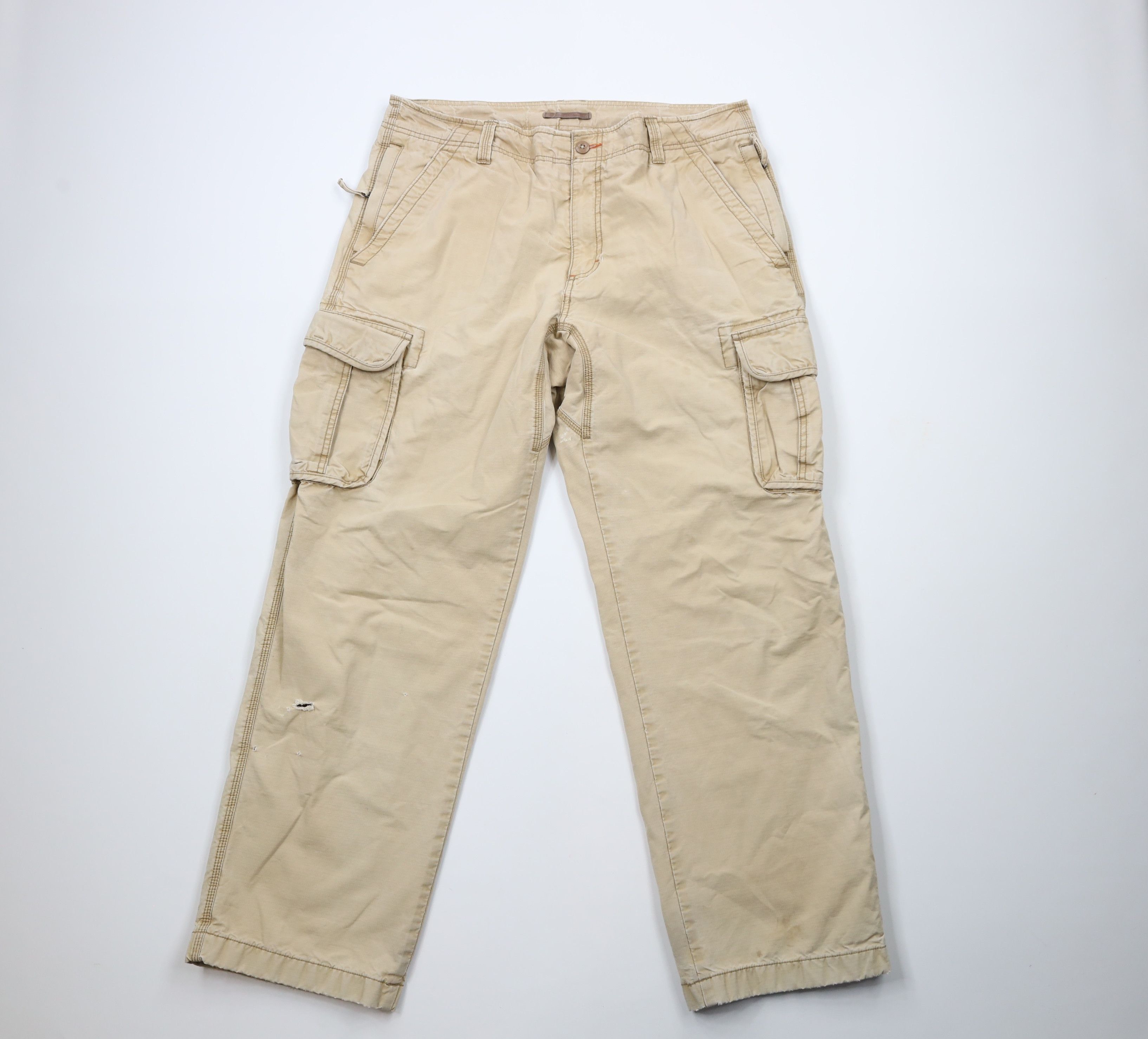 L.L. Bean × Vintage Vintage LL Bean Stonewash Flannel Lined Wide Leg Cargo Pants Size US 36 / EU 52 - 2 Thumbnail