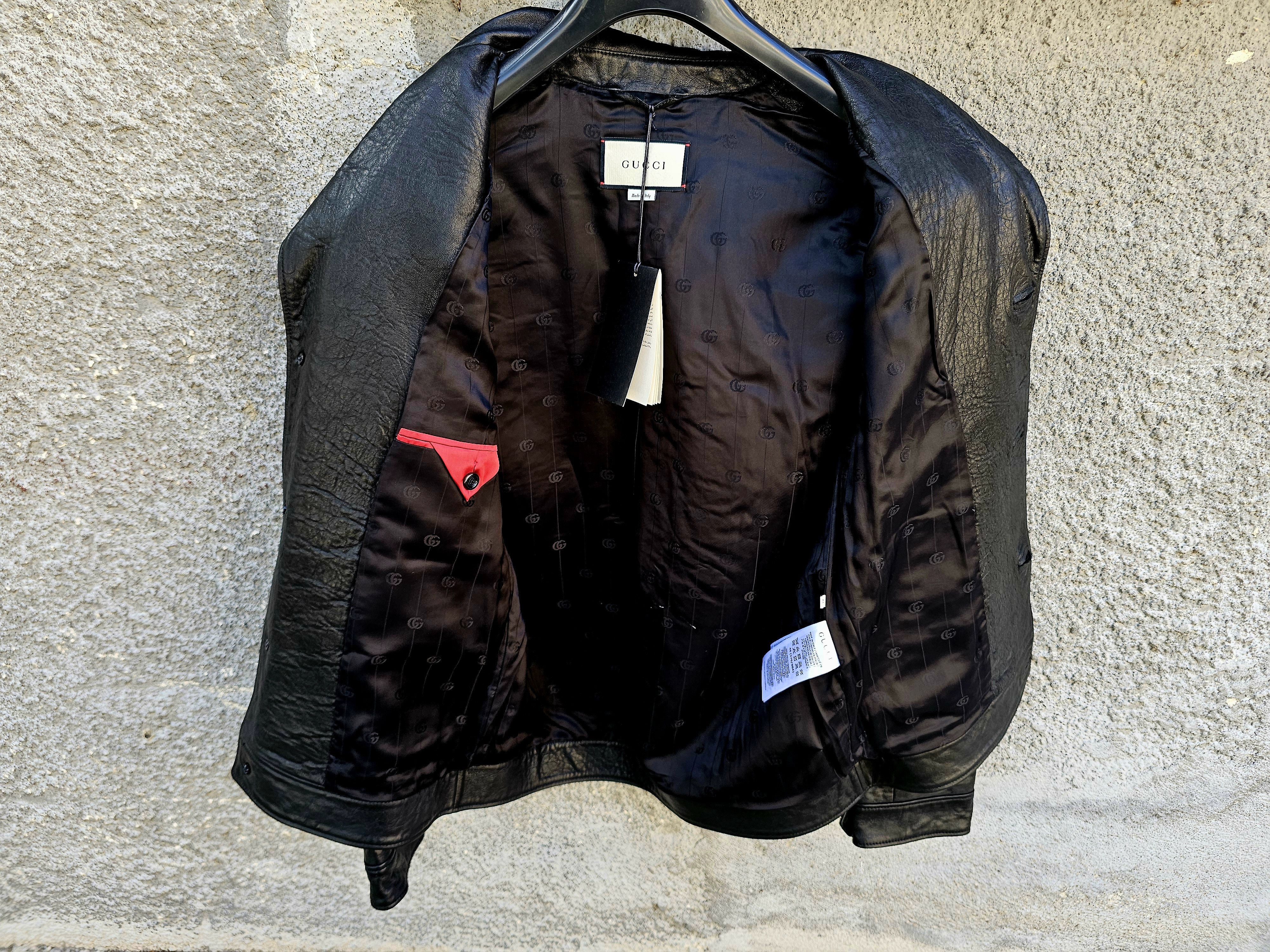 Gucci $3450 GUCCI Black Horsebit Lambskin Leather Men's Jacket Size US S / EU 44-46 / 1 - 13 Thumbnail