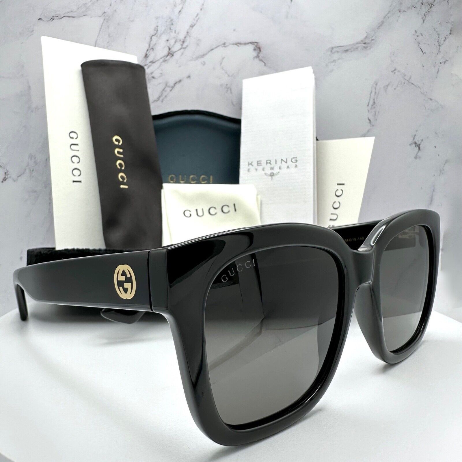New Gucci Sunglasses Black Square