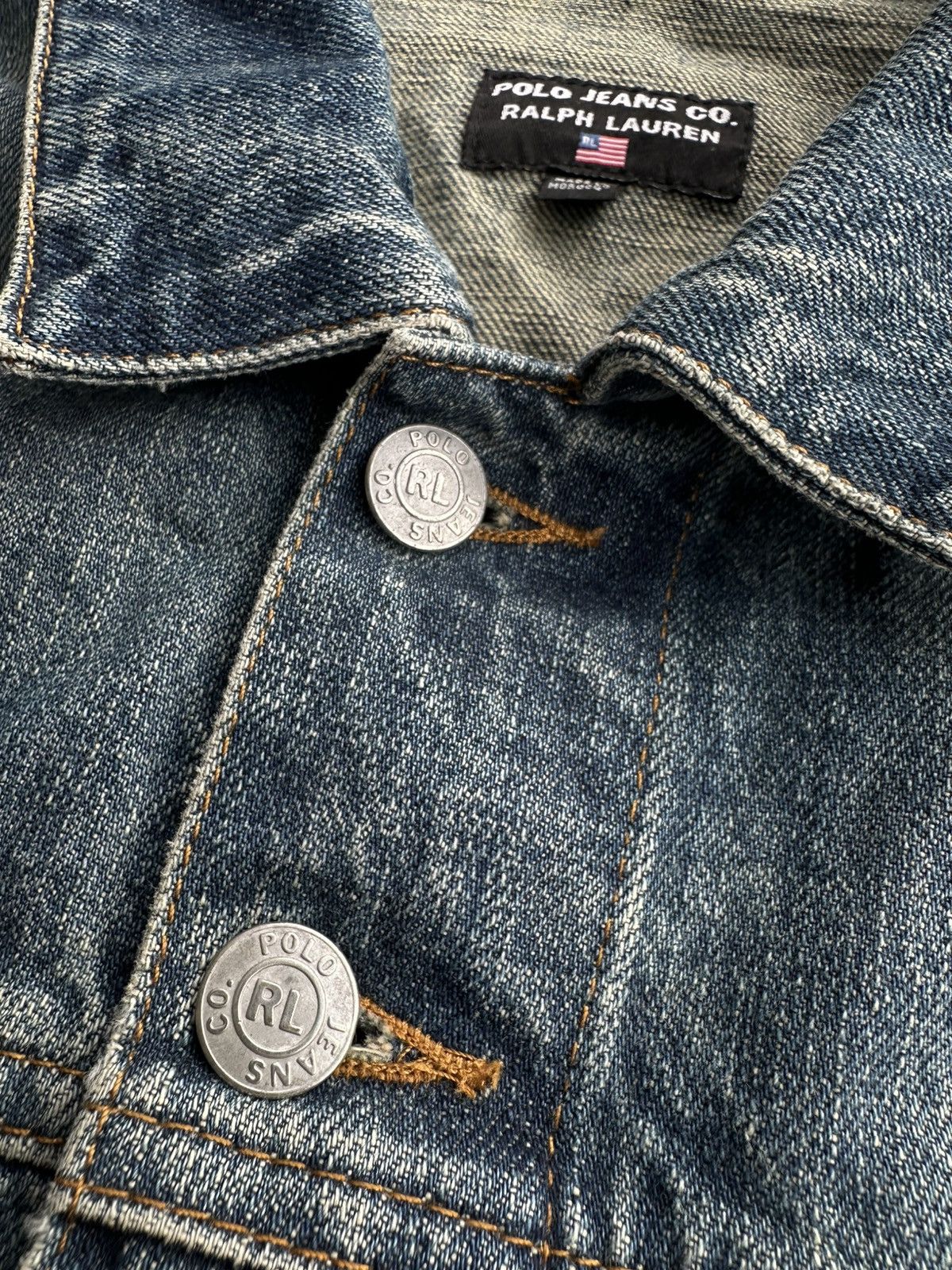 Polo Ralph Lauren Vintage Polo Jeans Ralph Lauren Dirty Denim Jacket Size US XL / EU 56 / 4 - 4 Thumbnail