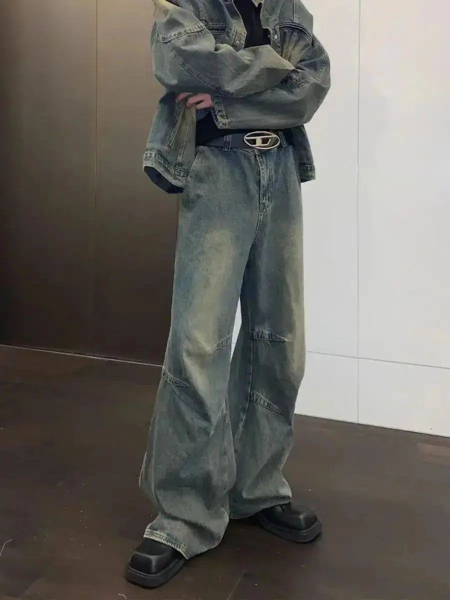 Japanese Brand Pleated vintage washed distressed baggy jeans Size US 32 / EU 48 - 3 Thumbnail