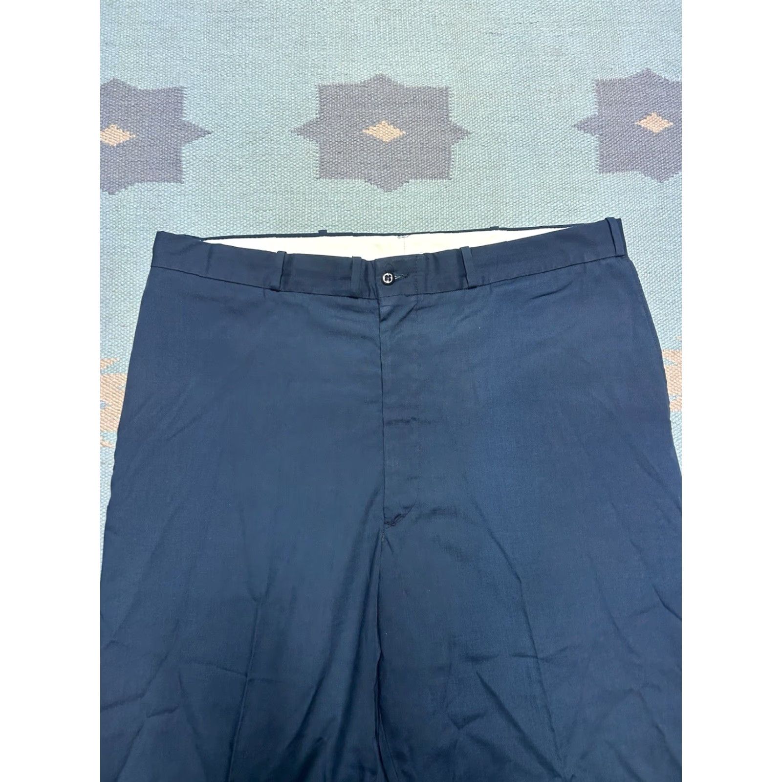 Vintage VINTAGE 70s NAVY Blue Lightweight Men Pants 36 x 30 Slacks Trousers Work Size US 36 / EU 52 - 3 Thumbnail