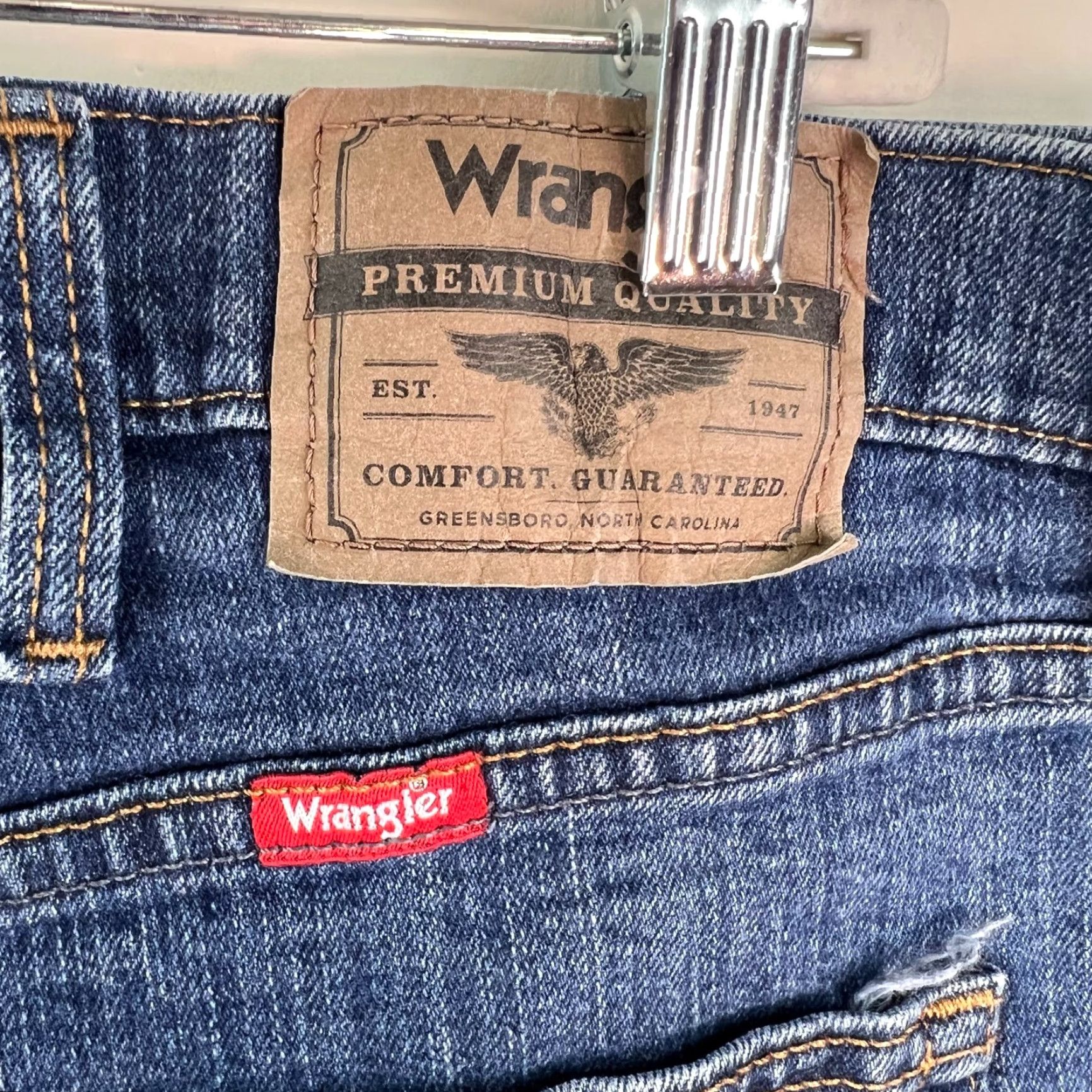 Wrangler Wrangler Jeans Mens 48 Straight Leg High Rise Denim 48X30 Blue 5-Pocket Regular Mens High Rise 48X30 Size US 32 / EU 48 - 5 Thumbnail
