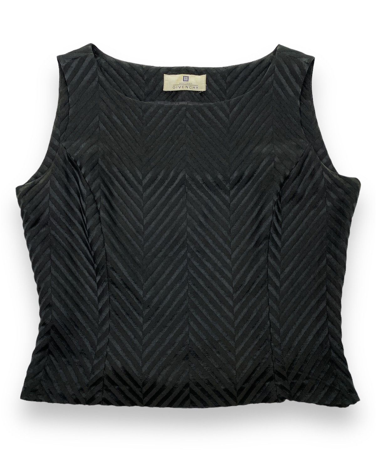 image of Vintage Givenchy Boutiques Cropped Tank in Black, Women's (Size Small)