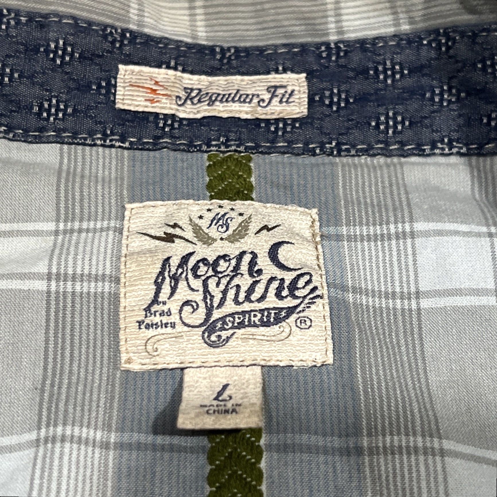 Vintage Moon Shine By Brad Paisley Pearl Snap Western Men’s Large Plaid Cactus Go West Shirt mens Large Blue Cotton Embroidered Western Cactus Go West Shirt Size US L / EU 52-54 / 3 - 5 Thumbnail