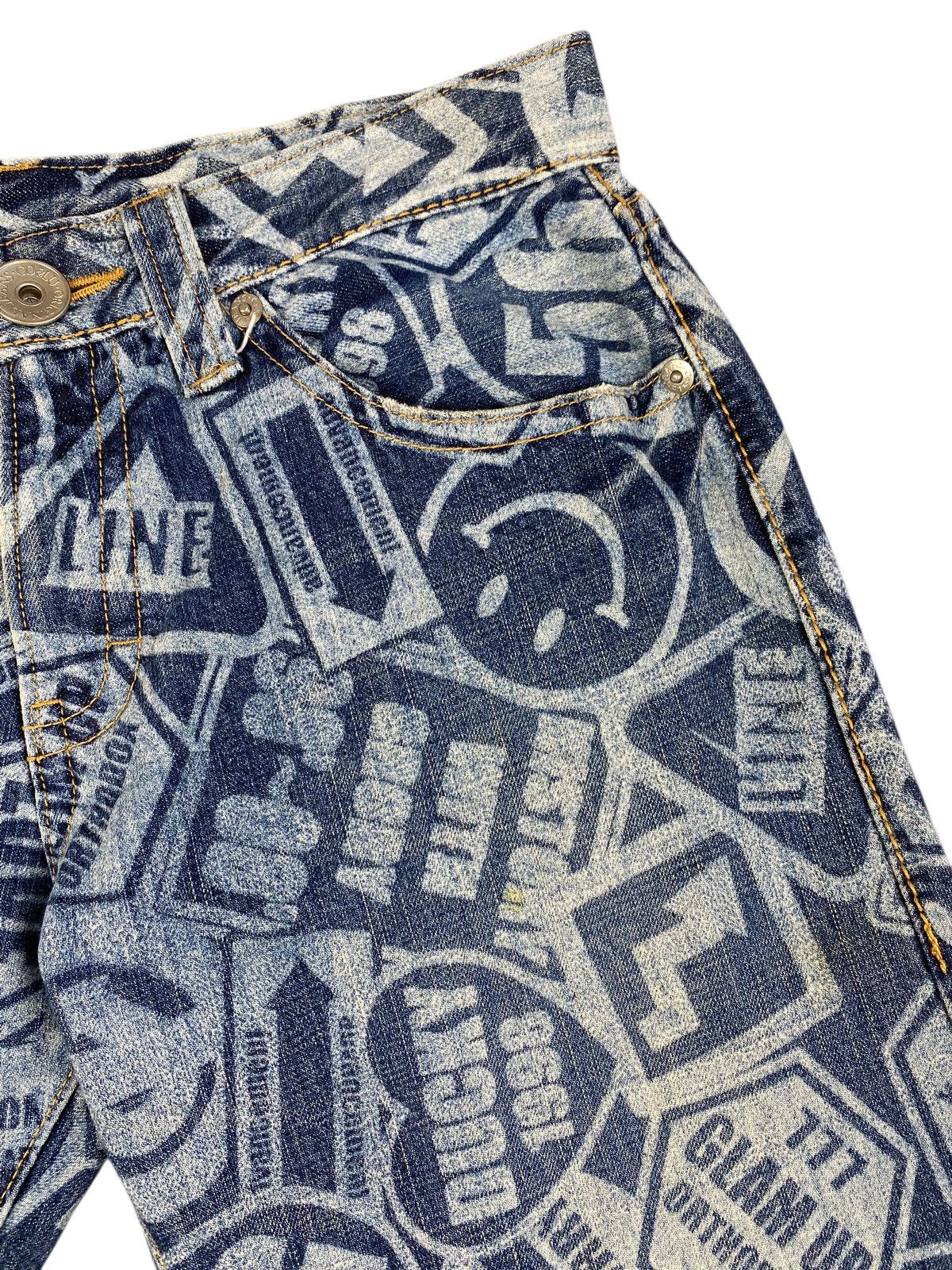 Japanese Brand Y2K 2000’s CO&LU “Stamp Print” Denim Size US 32 / EU 48 - 5 Thumbnail
