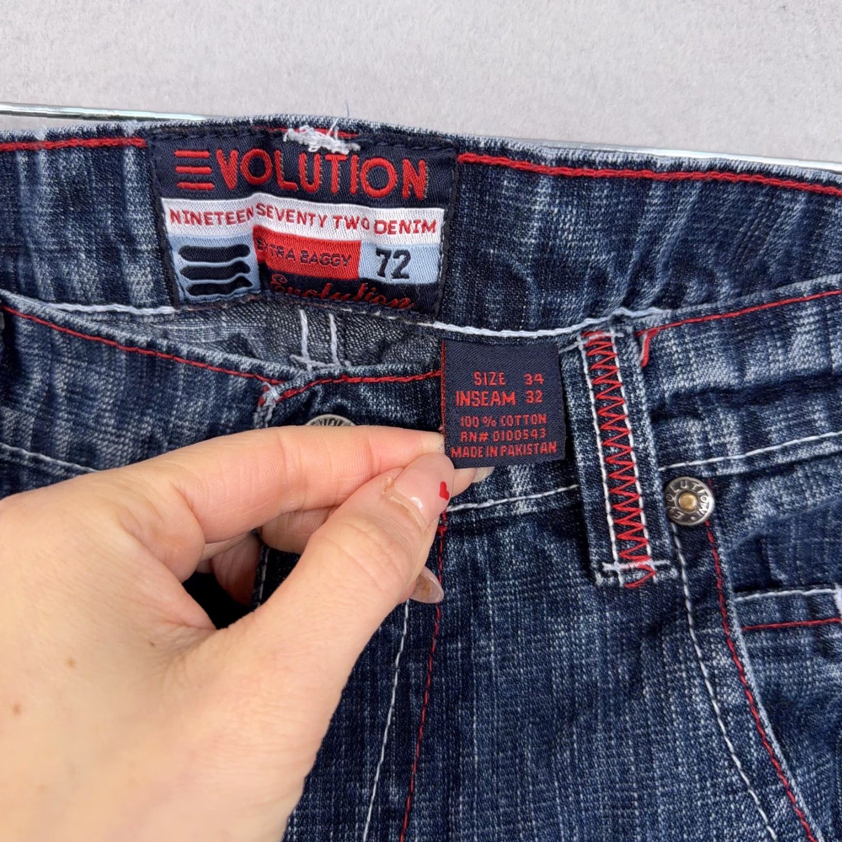 Vintage VINTAGE Evolution Jeans Mens 34x32 Blue Relaxed Fit Straight Baggy Y2K - Mens Jeans, Blue, 34x32, Relaxed Straight, 100% Cotton Size US 34 / EU 50 - 4 Thumbnail
