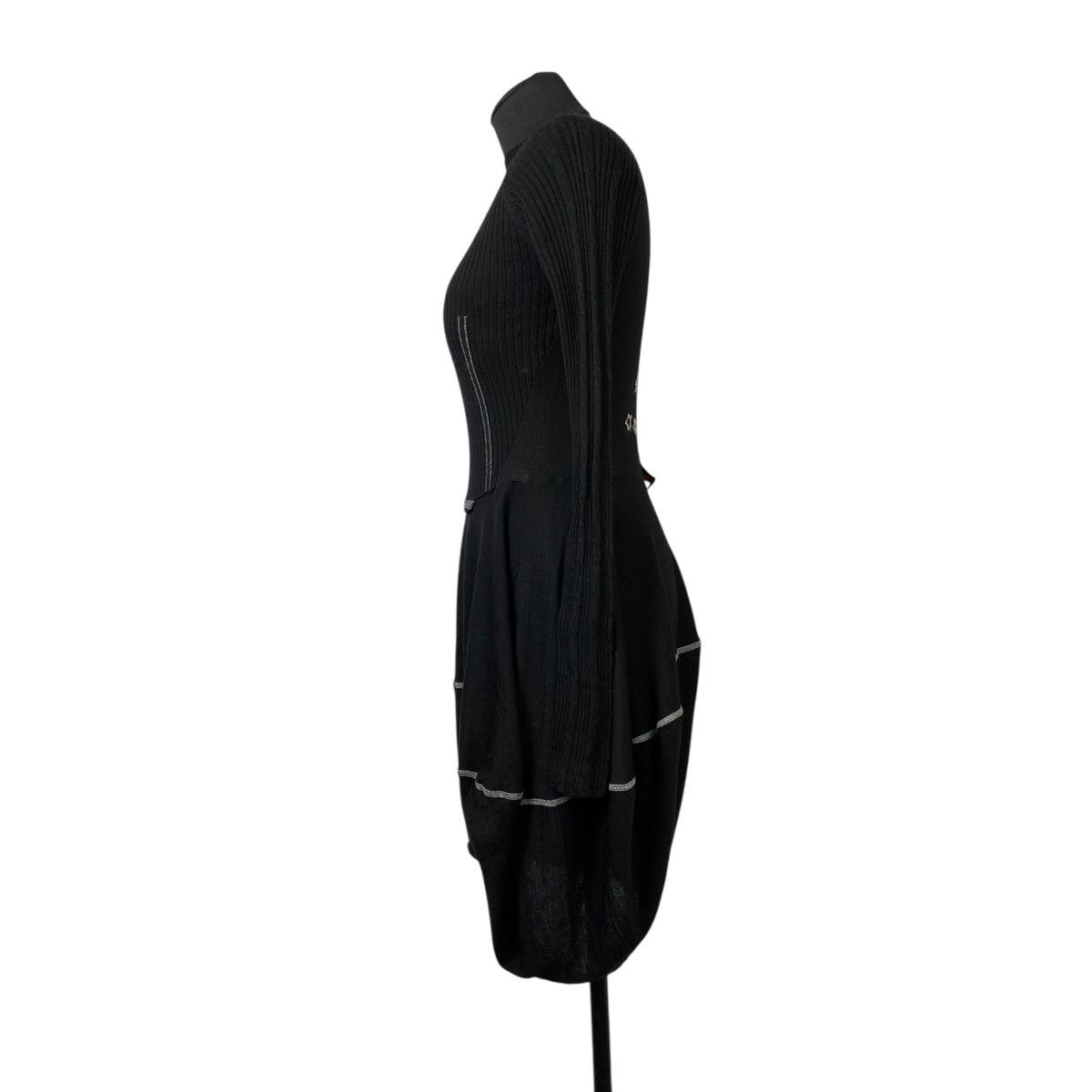 Marithe + Francois Girbaud M+FG Long Sleeve Bodycon Ballon Hem Wool Stars Logo Dress Size M / US 6-8 / IT 42-44 - 5 Thumbnail