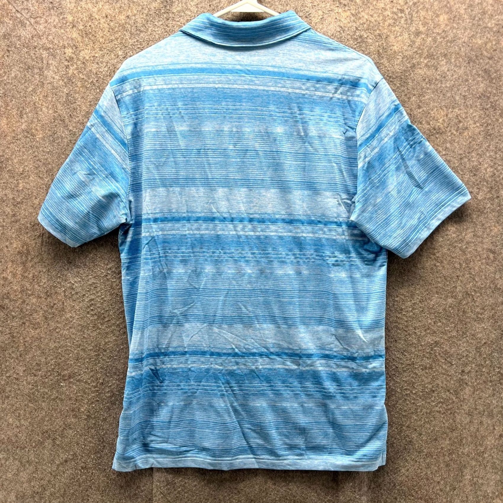 Puma VINTAGE Puma Polo Shirt Mens M Light Blue Striped Performance Preppy Golf Logo Shirt Size US M / EU 48-50 / 2 - 2 Thumbnail