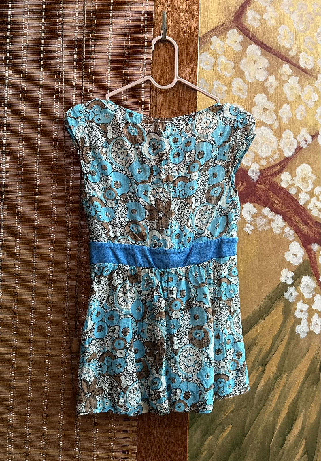 Miss Sixty Y2K Miss Sixty Floral Print Cotton Silk V-Neck Babydoll Top Size S / US 4 / IT 40 - 2 Thumbnail