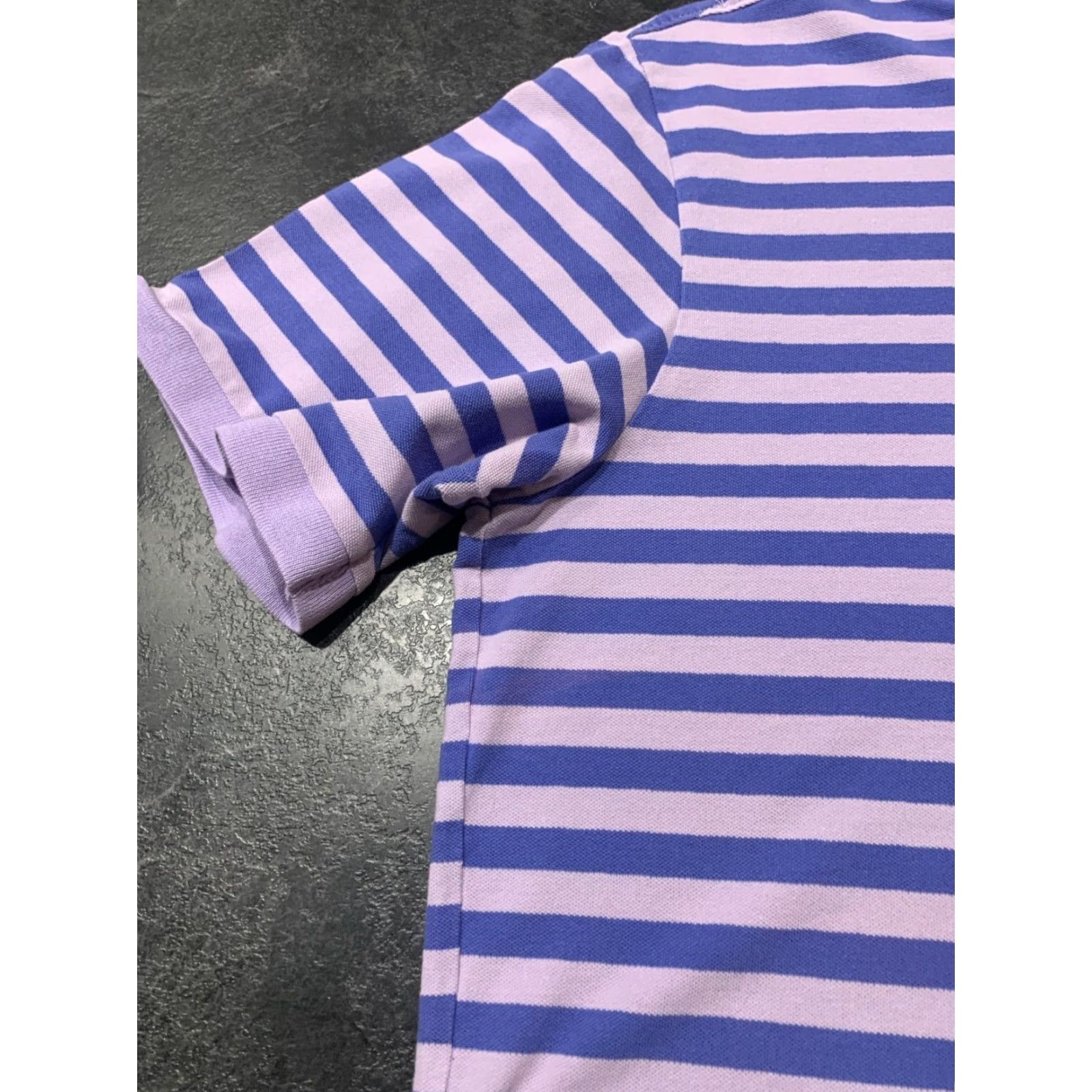 Vintage Columbia PFG Fishing Polo Shirt Mens XL Lavender Blue Striped Short Sleeve Cotton Blend Size US XL / EU 56 / 4 - 5 Thumbnail