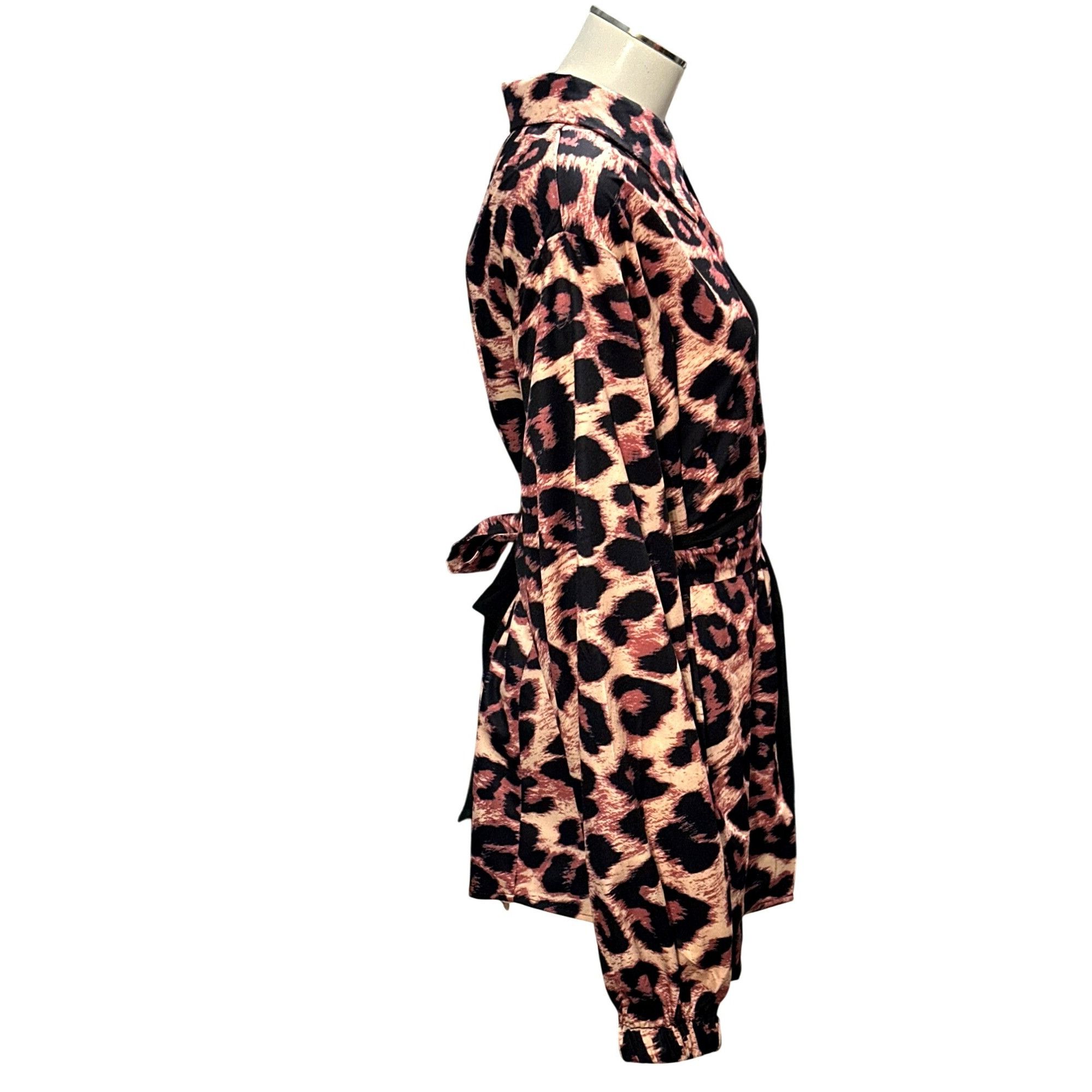 Other CCC Half Leopard Half Black Block Mini Shirt Dress Size 3XL Size 3XL / US 20-22 - 4 Thumbnail