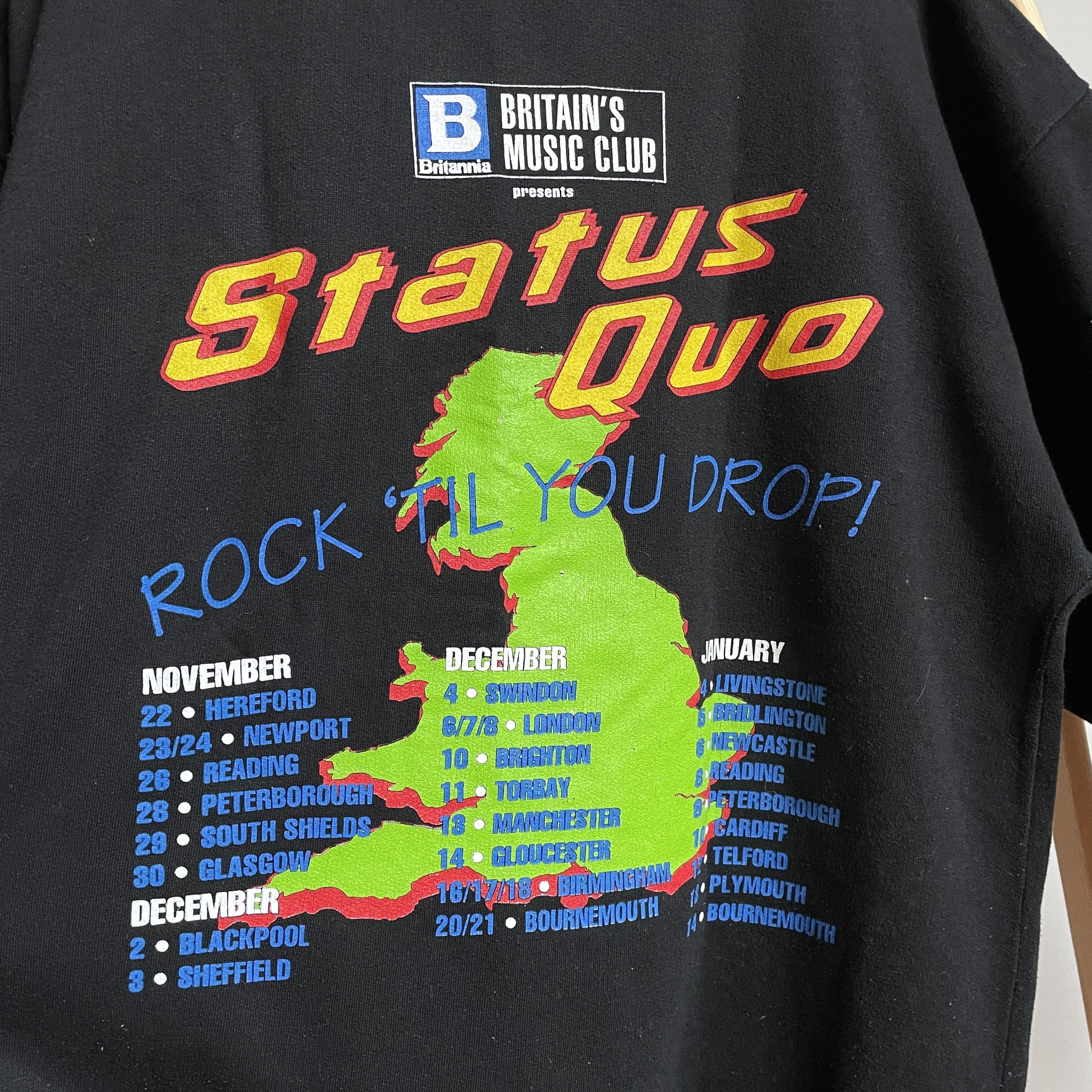 Band Tees Status Quo Rock Til' You Drop Vintage 1991 Tour Sweatshirt Size US XL / EU 56 / 4 - 4 Thumbnail