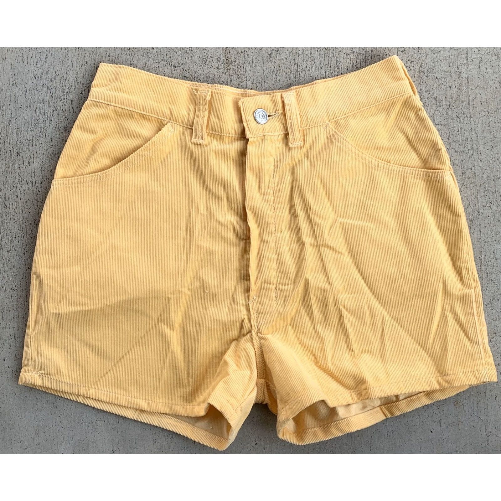 Vintage VINTAGE Tour De France Corduroy Shorts 28 Waist 70s Scovill Zipper Yellow Size 28" / US 6 / IT 42 - 6 Thumbnail