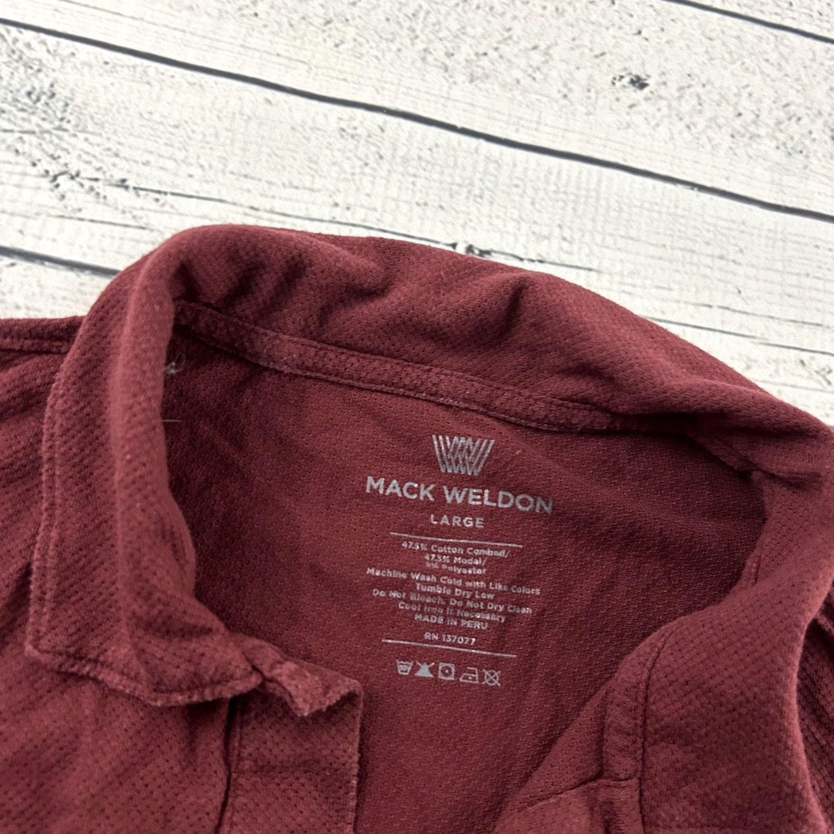 Vintage Mack Weldon Short Sleeve Button Front Pocket Polo Shirt Men's L Maroon Red Shirt Pocket Button-Up Size US L / EU 52-54 / 3 - 2 Thumbnail