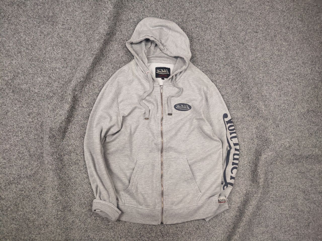 Von Dutch Von Dutch Vintage Gray Zip Hoodie Big sleeves Logo Y2K Style Size US L / EU 52-54 / 3 - 1 Thumbnail