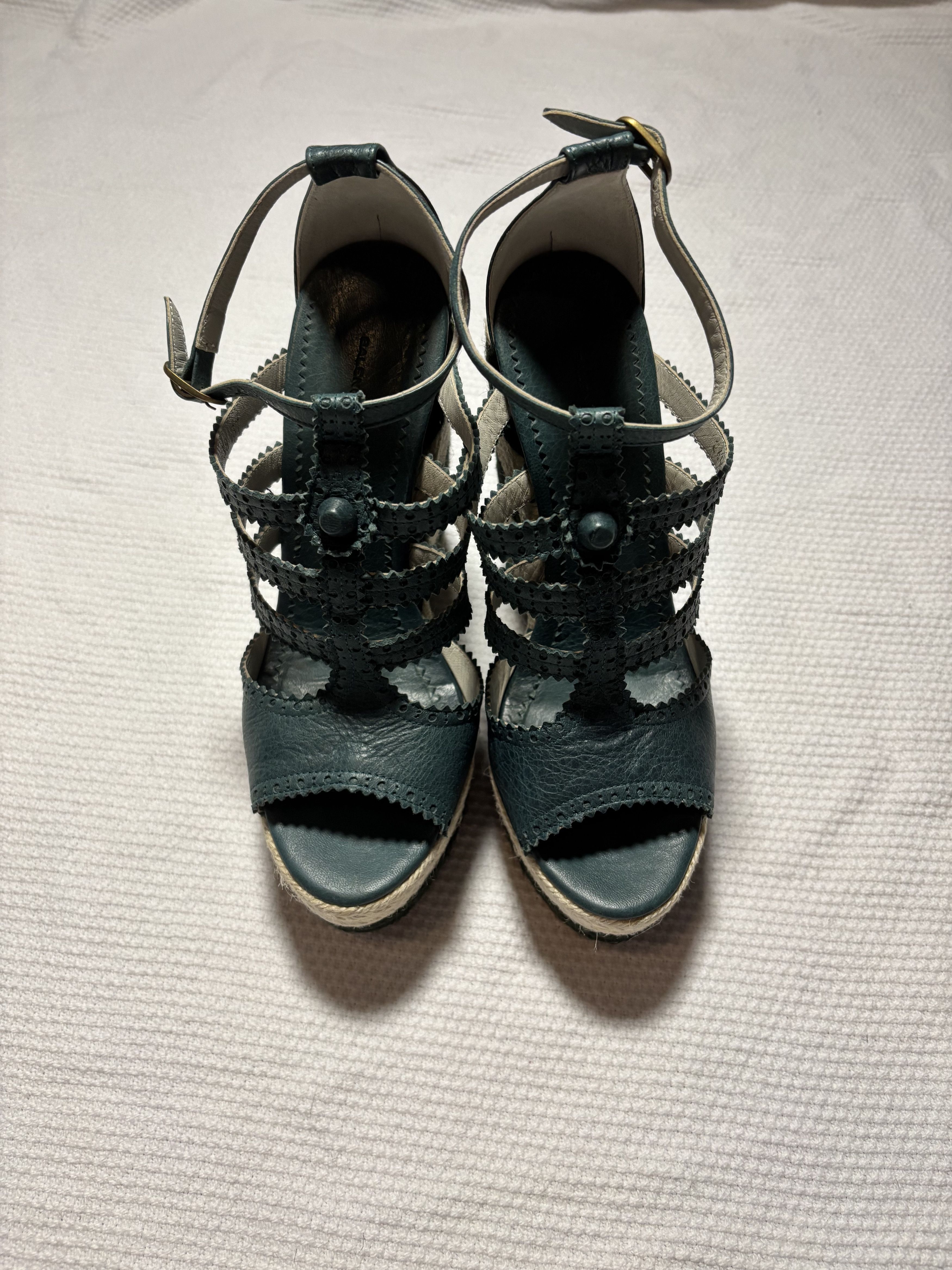 Balenciaga Balenciaga Green Wedge Heels Size US 7 / IT 37 - 6 Thumbnail