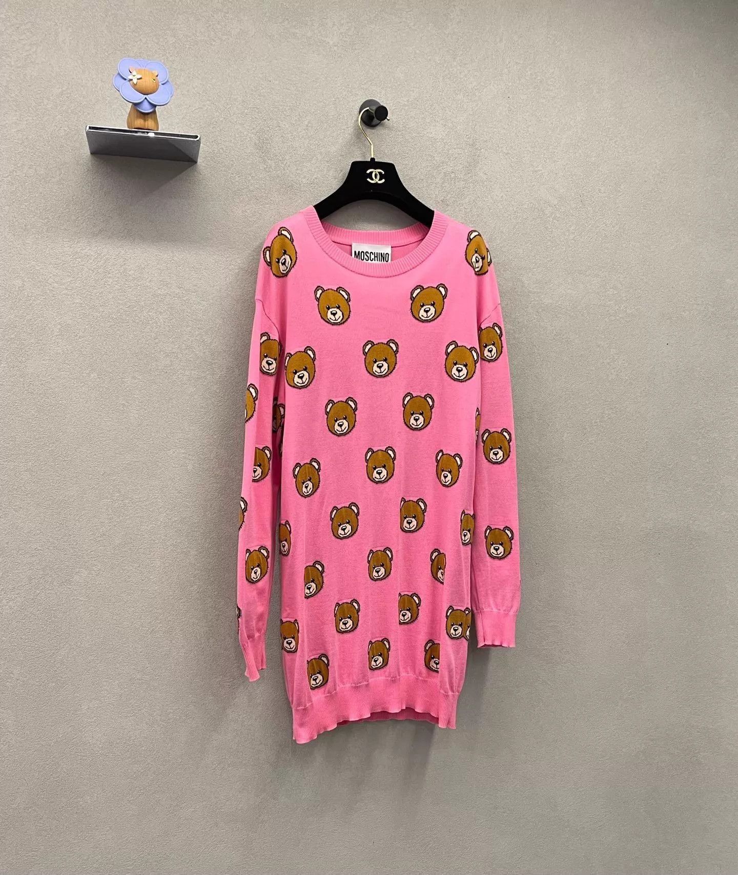 Moschino MOSCHINO women's pink knit dress xxs bear print Size XS / US 0-2 / IT 36-38 - 3 Thumbnail