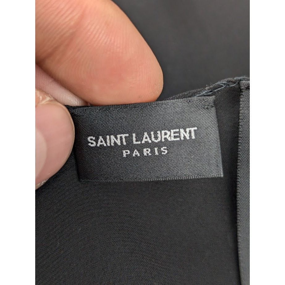 Saint Laurent Paris o1rshd1 Size: OS / Lavalliere Pointe Droite Scarf in Black Size ONE SIZE - 7 Thumbnail
