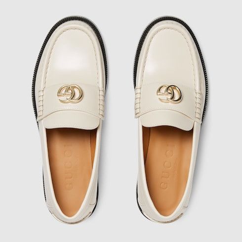oc11z1025 Double G Loafer Shoes in White