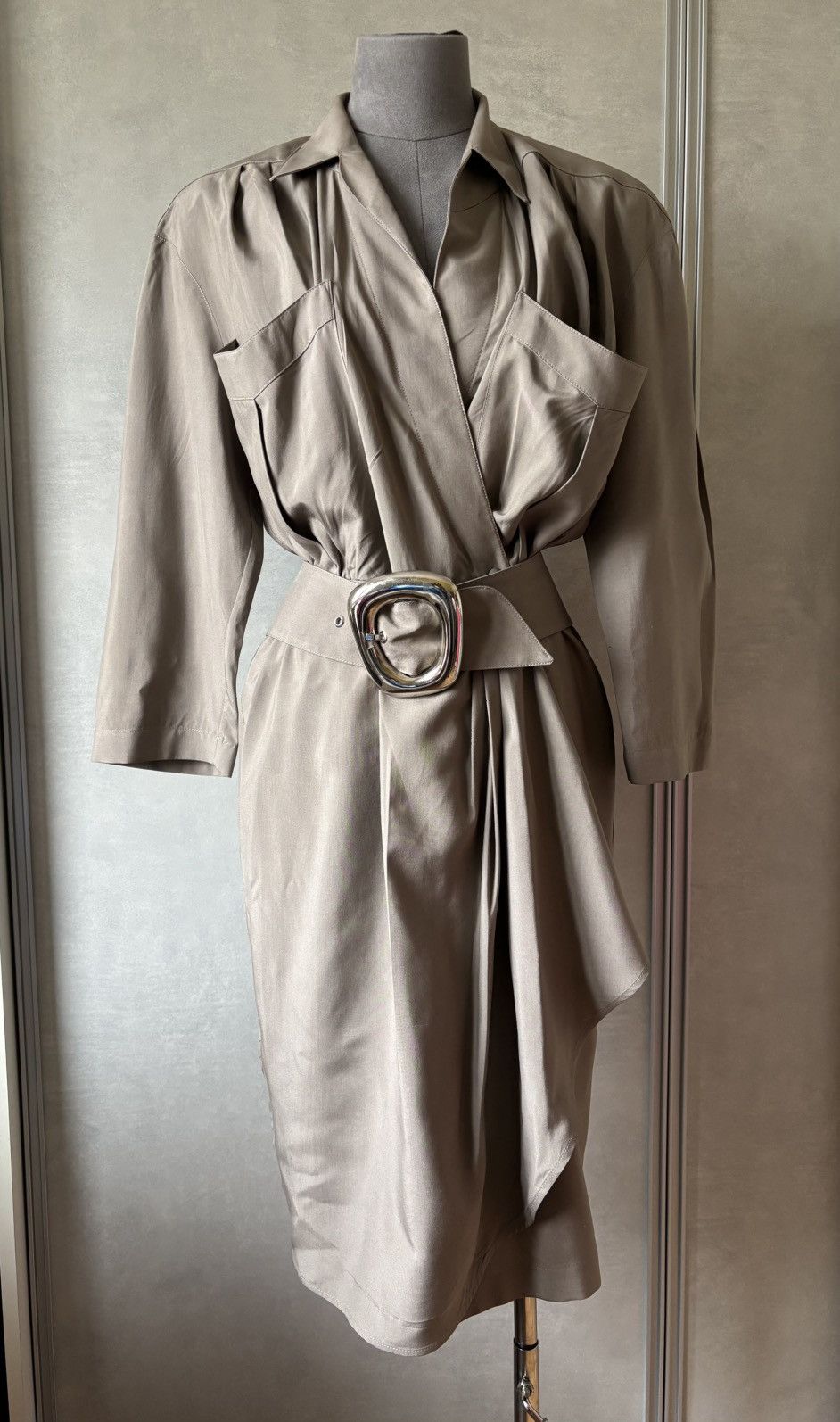 Thierry Mugler THIERRY MUGLER Silk midi dress vintage Size M / US 6-8 / IT 42-44 - 1 Thumbnail