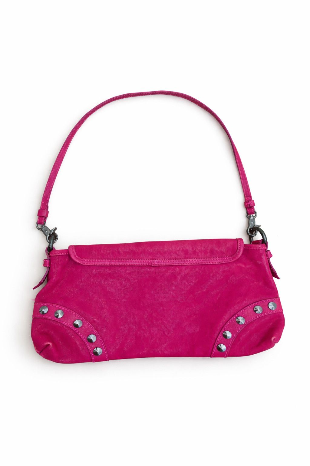 John Galliano John Galliano Pink Studded Leather Gazette Shoulder Bag Size ONE SIZE - 2 Thumbnail