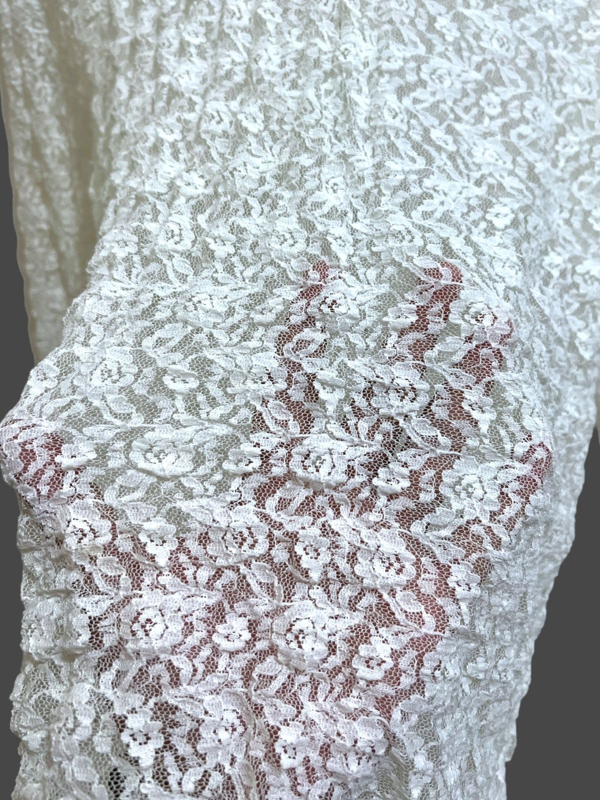 Comme des Garcons 90s cdg white rose mesh net long sleeve top Size M / US 6-8 / IT 42-44 - 5 Thumbnail