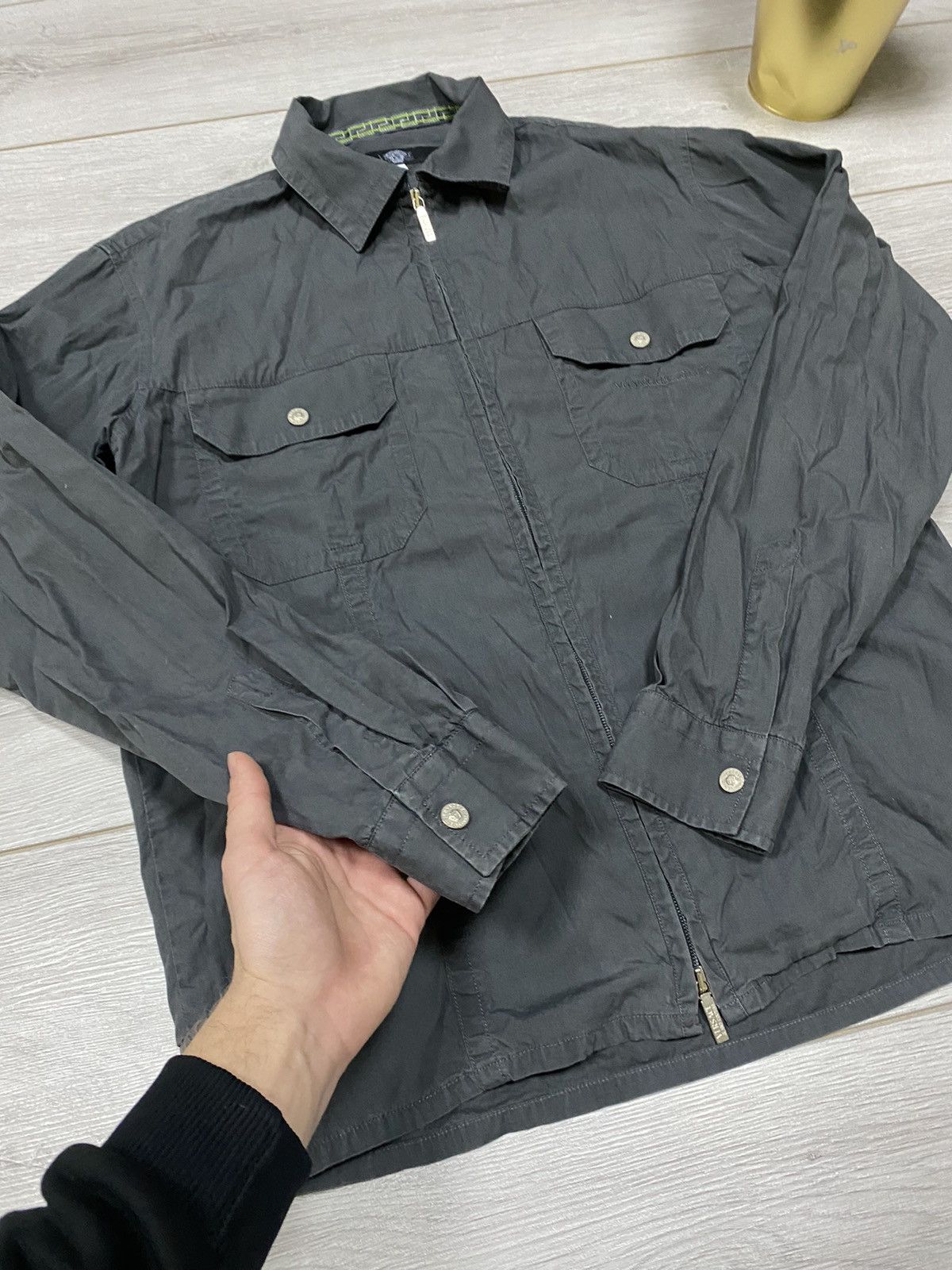 Versace Jeans Couture Versace Italy vintage zip shirt overshot pockets Size US L / EU 52-54 / 3 - 8 Thumbnail