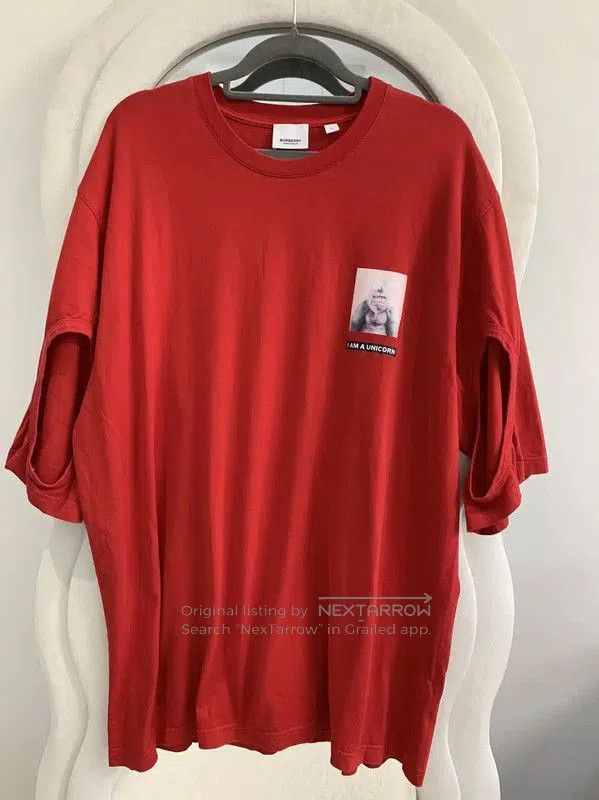 Burberry Burberry Red Cotton Short Sleeve T-Shirt. Size US L / EU 52-54 / 3 - 2 Thumbnail