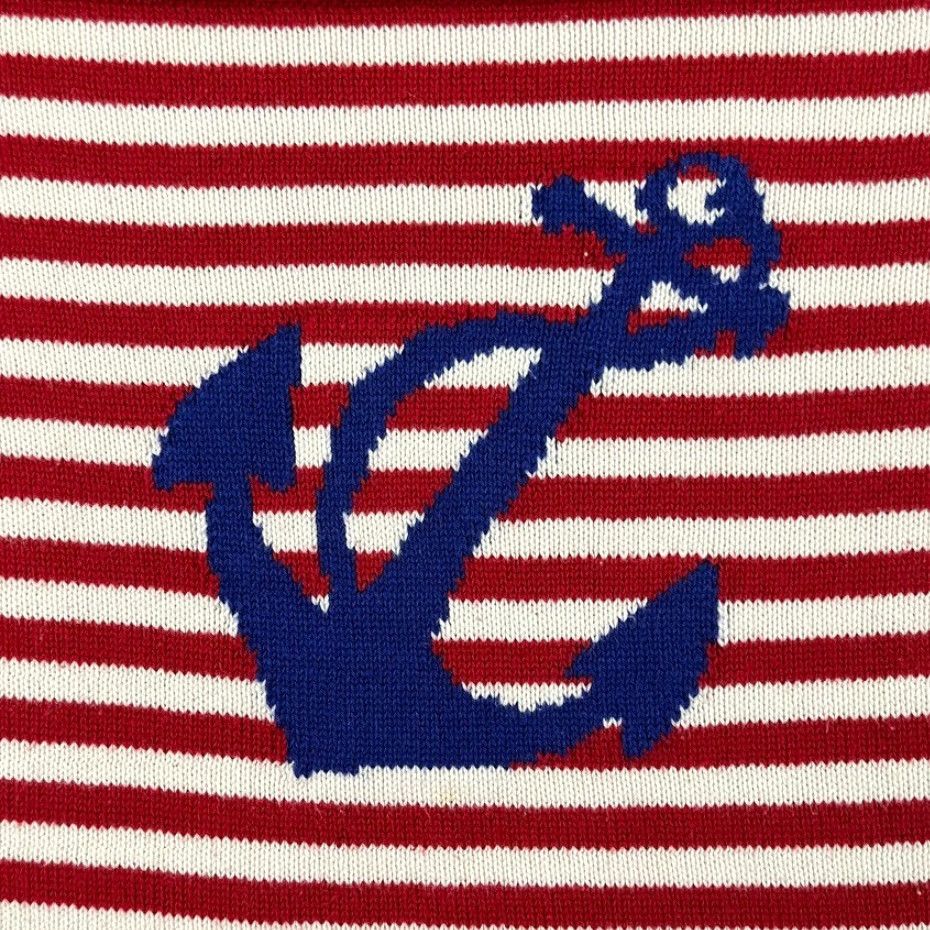 Talbots Talbots Sweater Womens Medium Red White Striped Anchor Nautical Coastal Knit Pullover Crew Neck Size M / US 6-8 / IT 42-44 - 2 Thumbnail