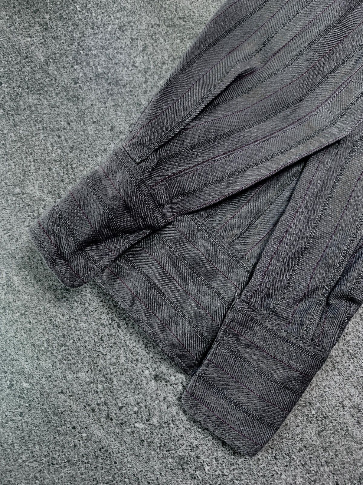 Comme des Garcons Homme Plus CDGH+ Evergreen Striped Rayon Shirt Size US M / EU 48-50 / 2 - 6 Thumbnail