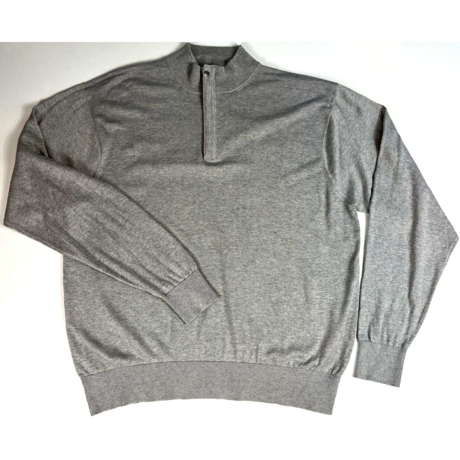 Peter Millar Peter Millar 1/4 Zip Knit Sweater Mens 2XL Silk Blend Gray Mock Neck Pullover Vintage/Preppy Style Size US XXL / EU 58 / 5 - 4 Thumbnail