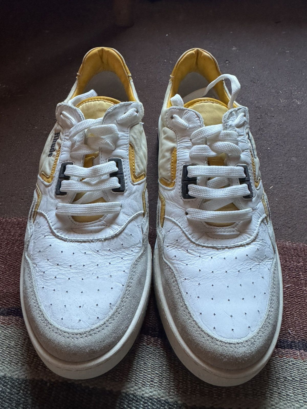 Rhude Rhude Racing Sneaker in White/Yellow Mustard Size US 9.5 / EU 42-43 - 4 Thumbnail
