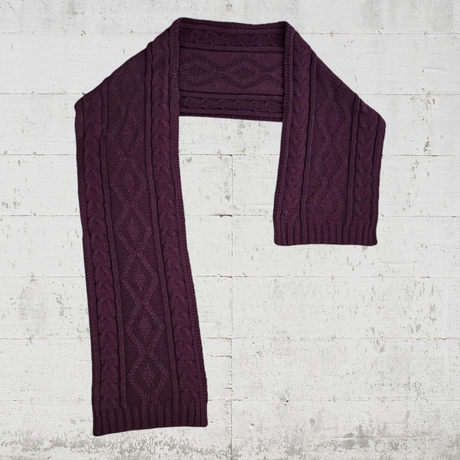 Other Y2K Isotoner Burgundy Knitted Scarf OSFM Size ONE SIZE - 2 Thumbnail