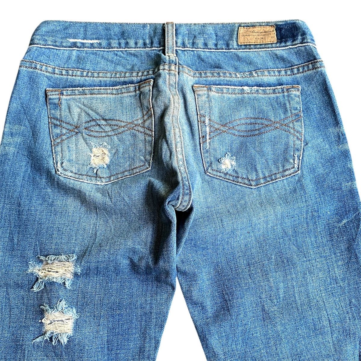 Abercrombie & Fitch × If Six Was Nine × Jean Crazy Vintage Y2K Abercrombie&Fitch Distressed Flared Jeans Size US 28 / EU 44 - 7 Thumbnail