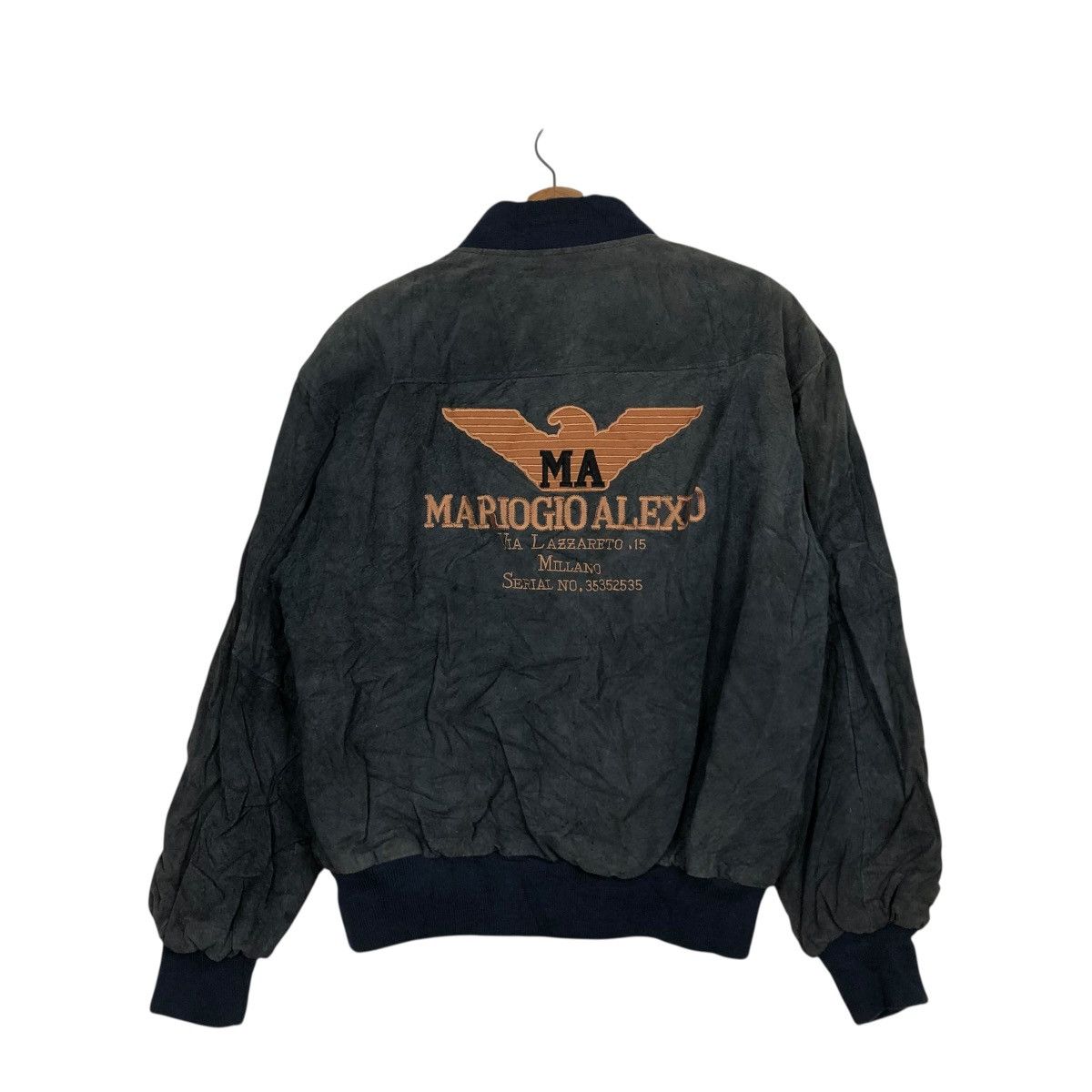 Vintage 🔥VINTAGE BOMBER LEATHER JACKET MARZENO BIG LOGO ISSEY MIYAKE Size US M / EU 48-50 / 2 - 10 Thumbnail